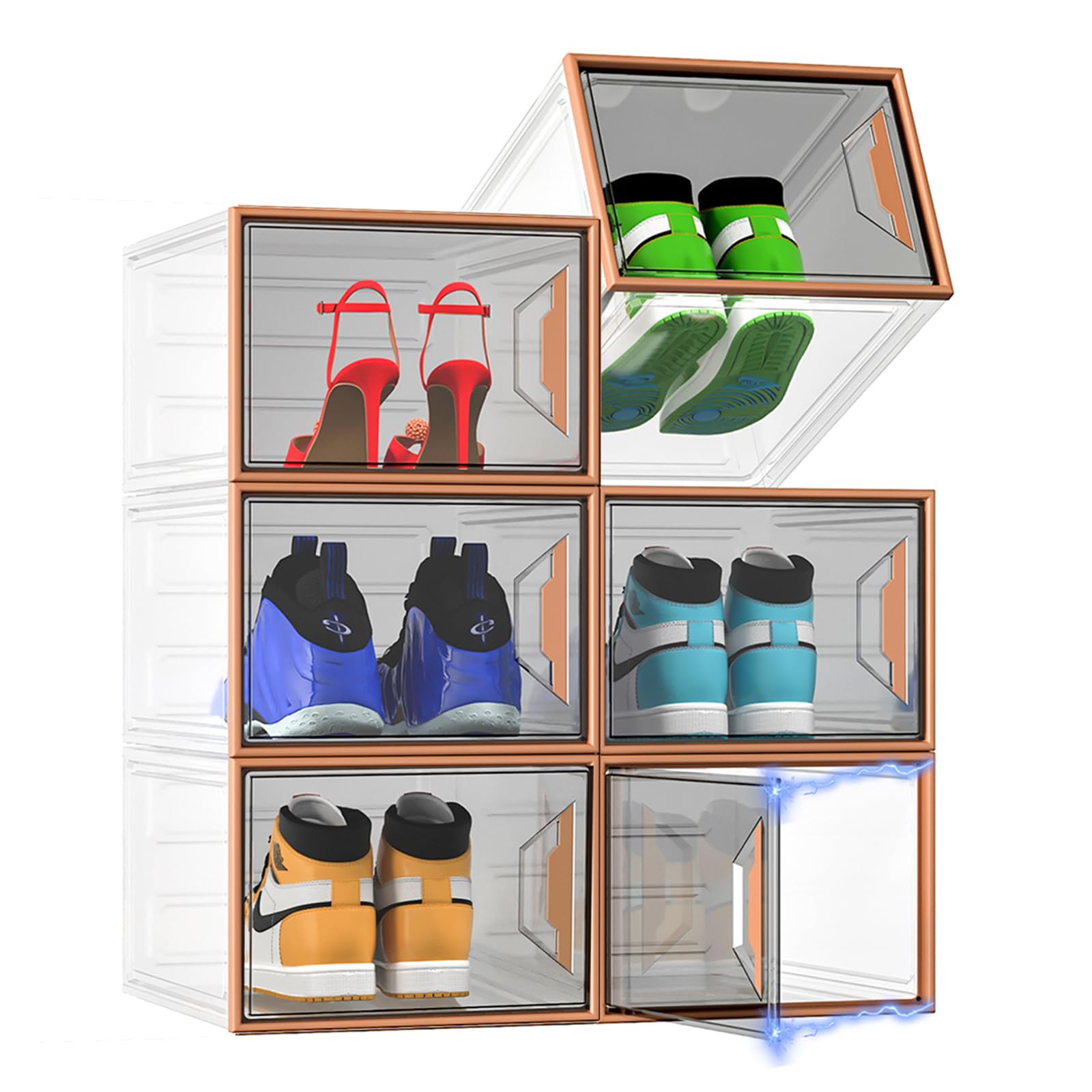 6 Pack Shoe Storage Box Organizer (6 Count)