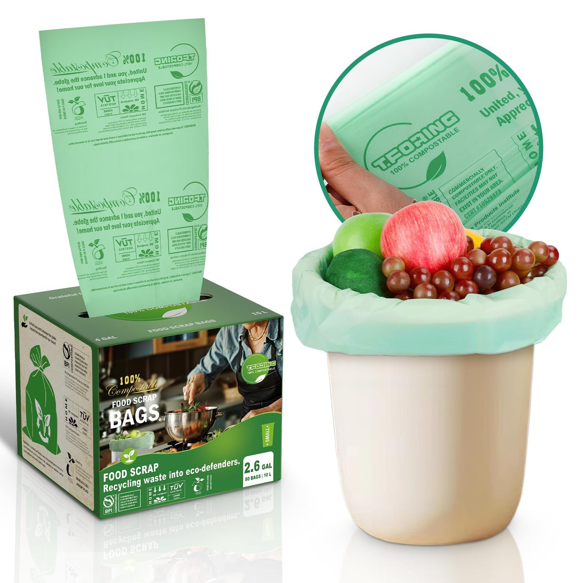 Small Compost Bags 2.6 Gallon (80 Count)