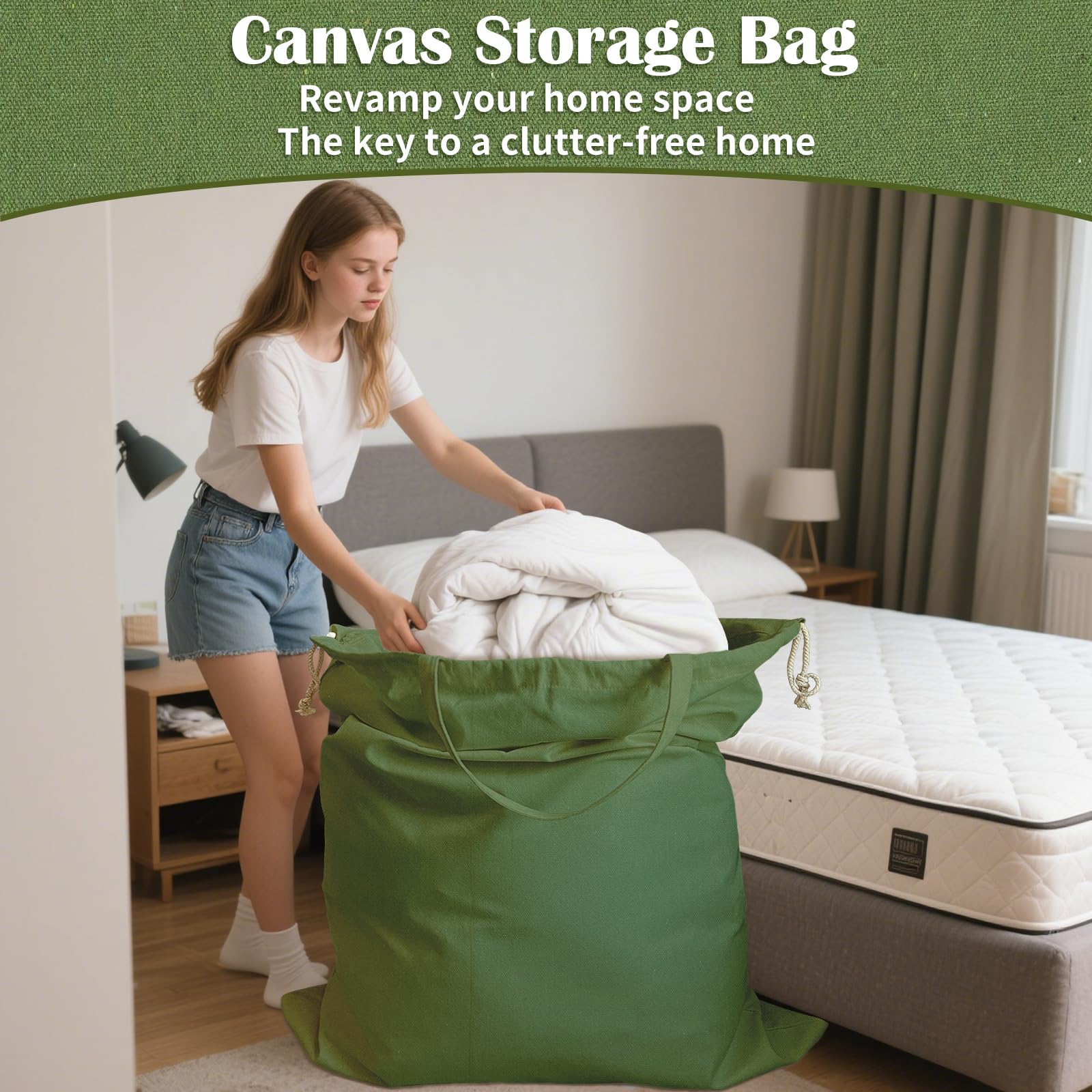 Canvas Laundry Bag 40"W x35"H