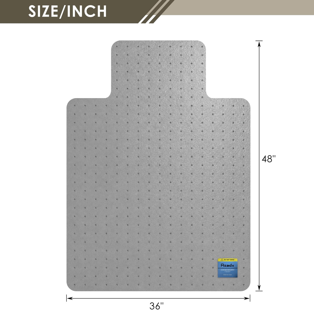 Heavy Duty Office Chair Mat for Carpet 36" x 48" with Lip Ship Flat