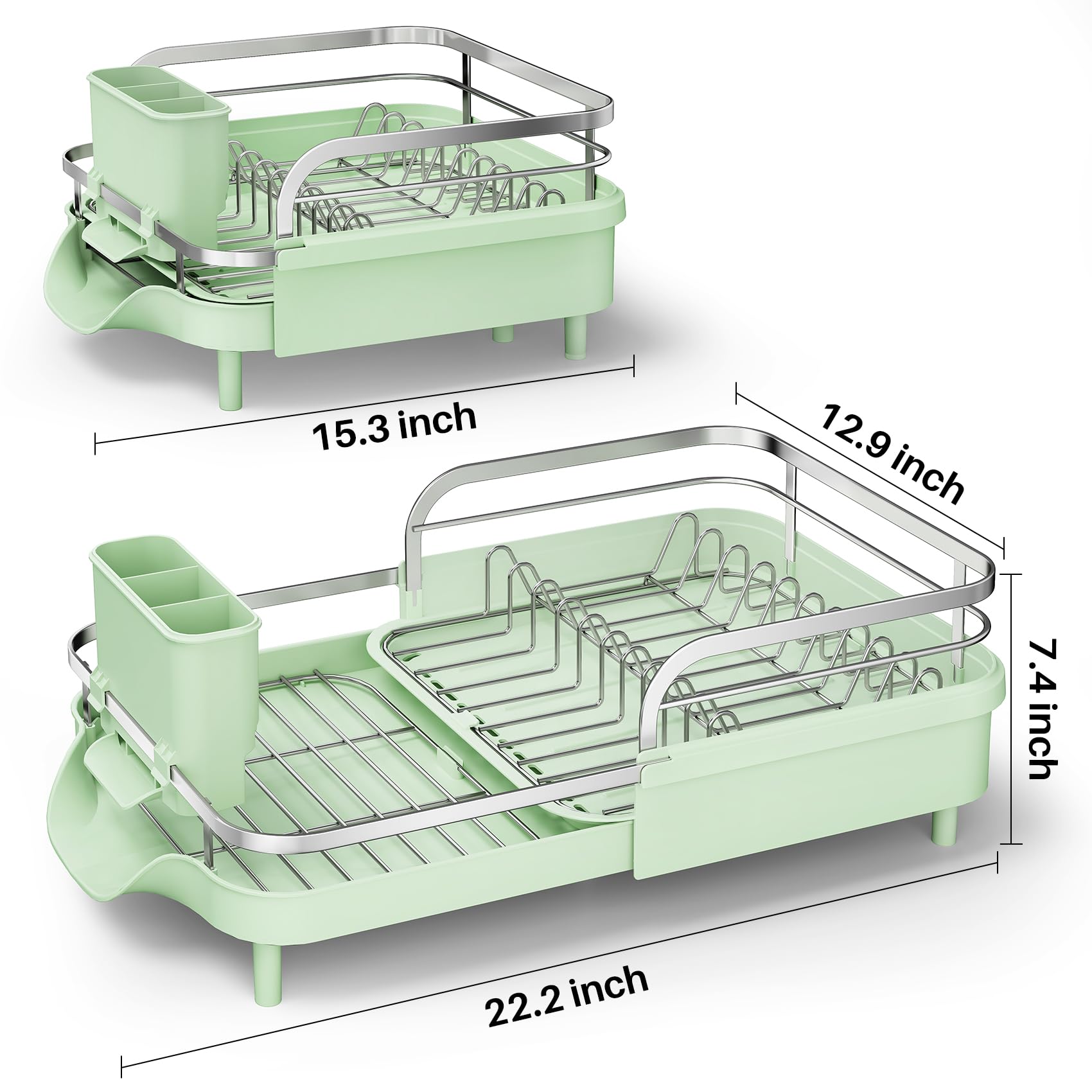 Expandable Dish Drying Rack for Small Kitchen Counter