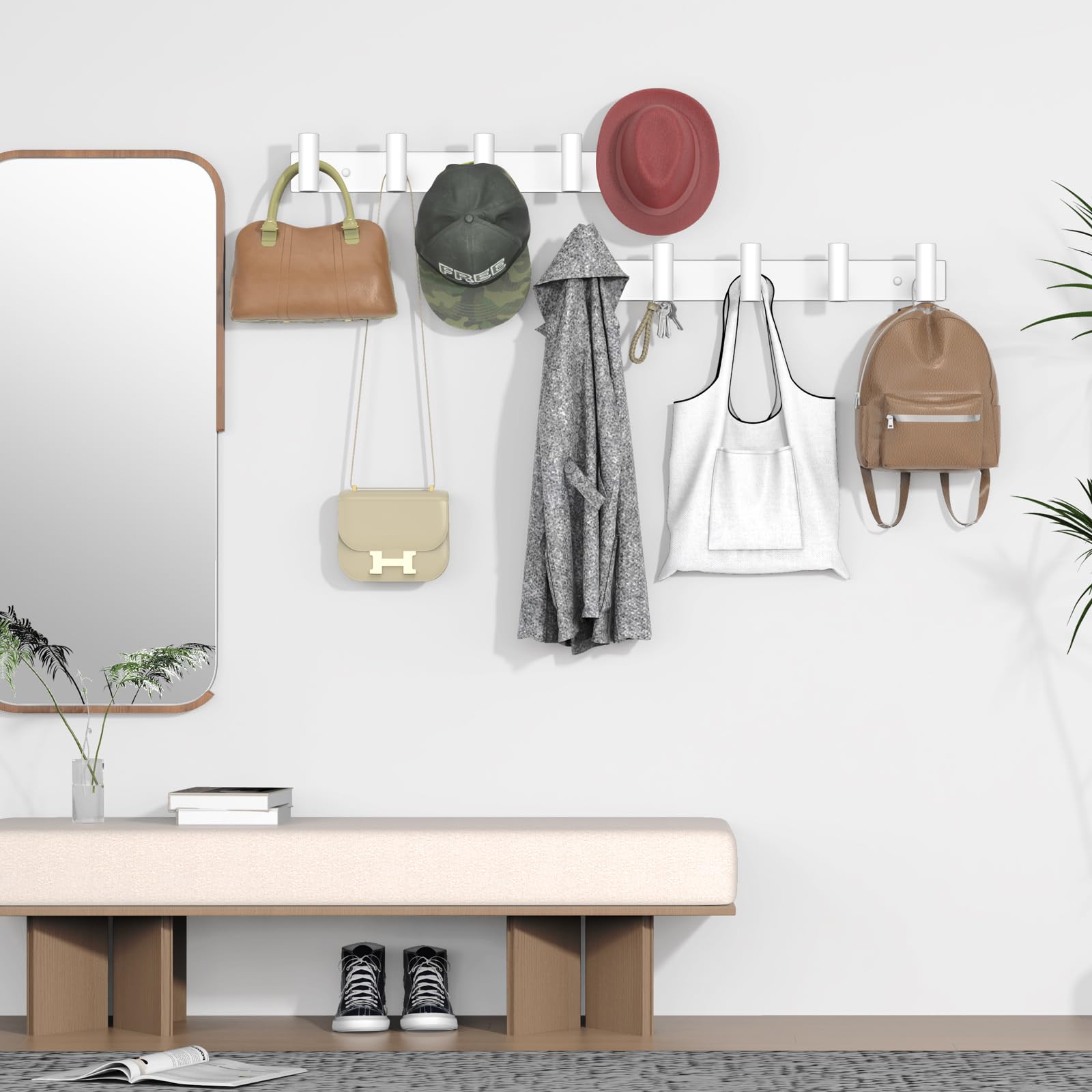 Hat and Coat Wall Mount Rack