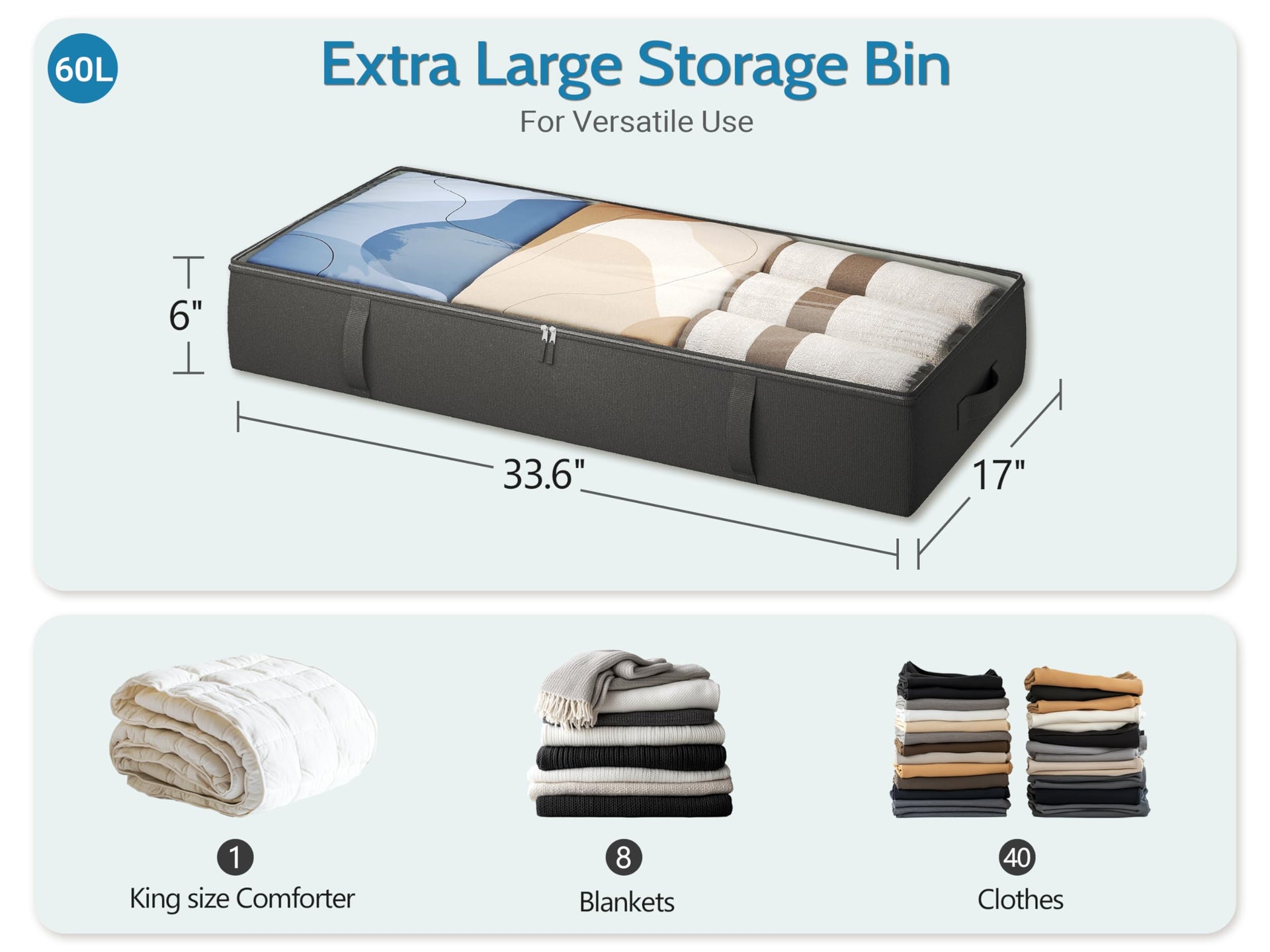 Side Supported Under Bed Storage Containers (2 Count)