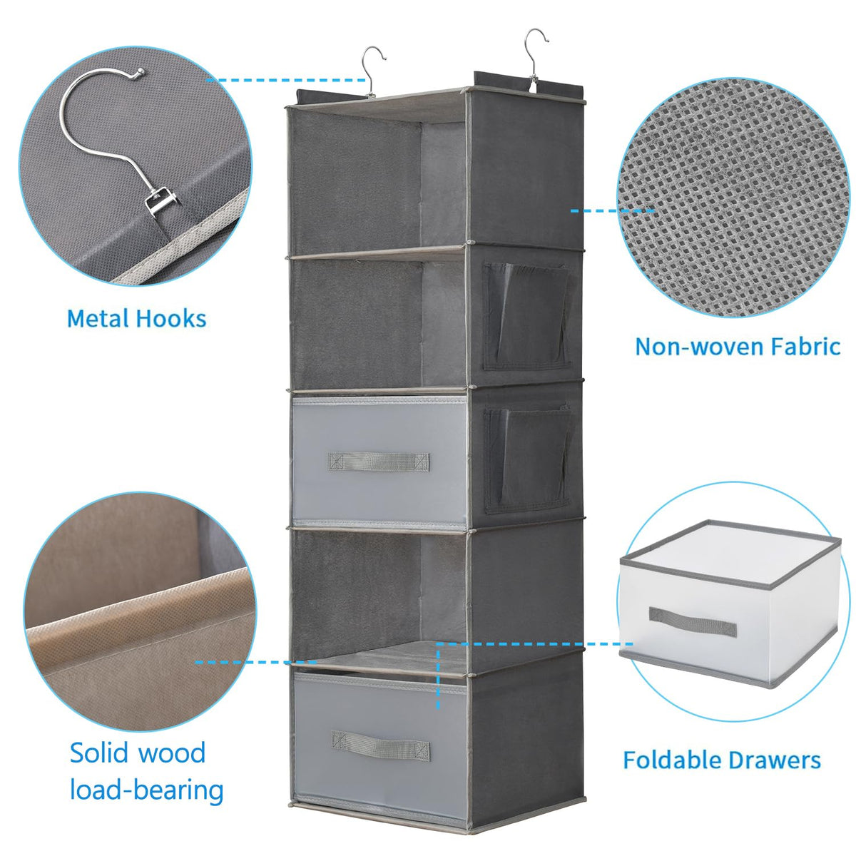 5 Tier Hanging Organizer for Closet
