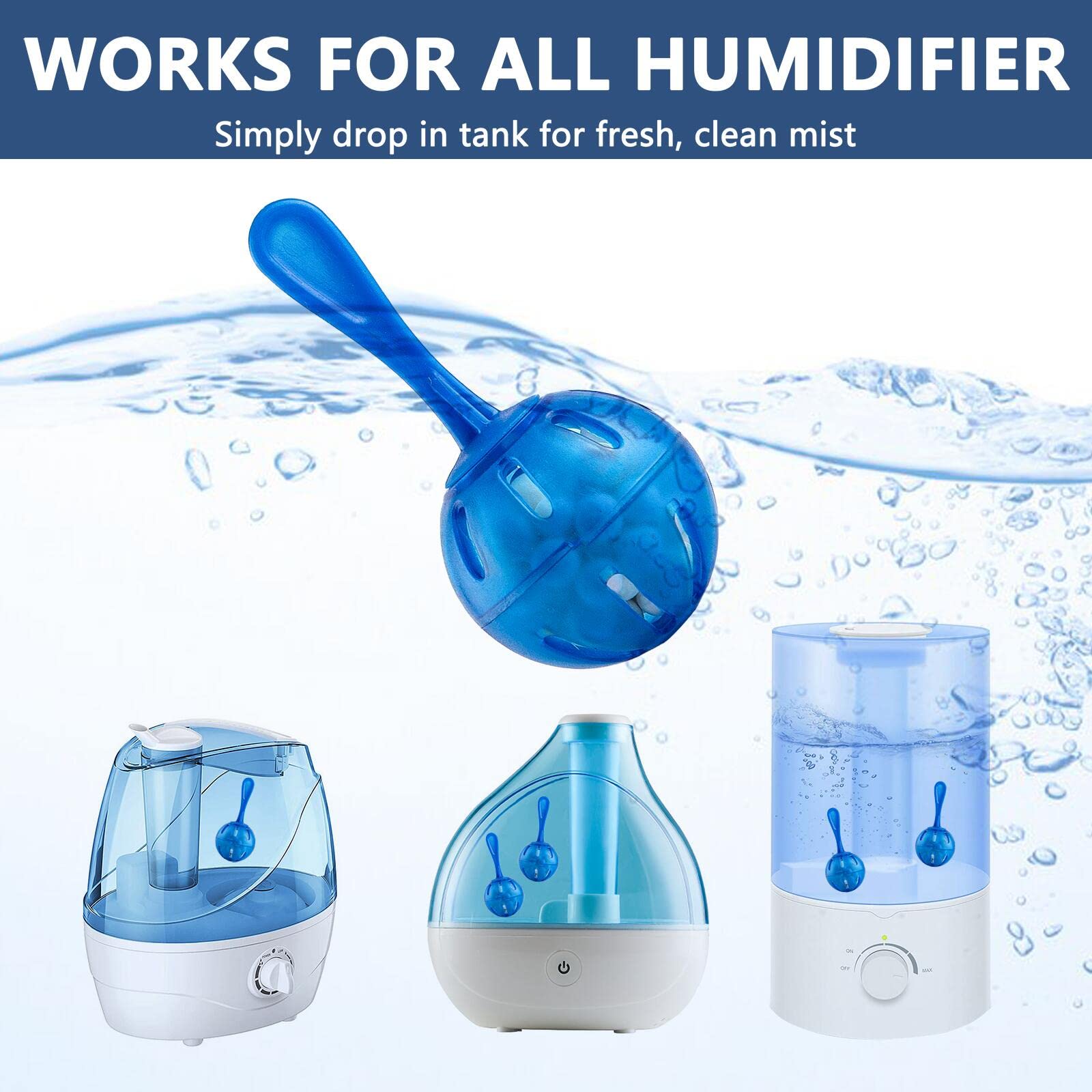 Humidifier Cleaner Balls 10 Pack Mineral Reduction Treatment (10 Count)