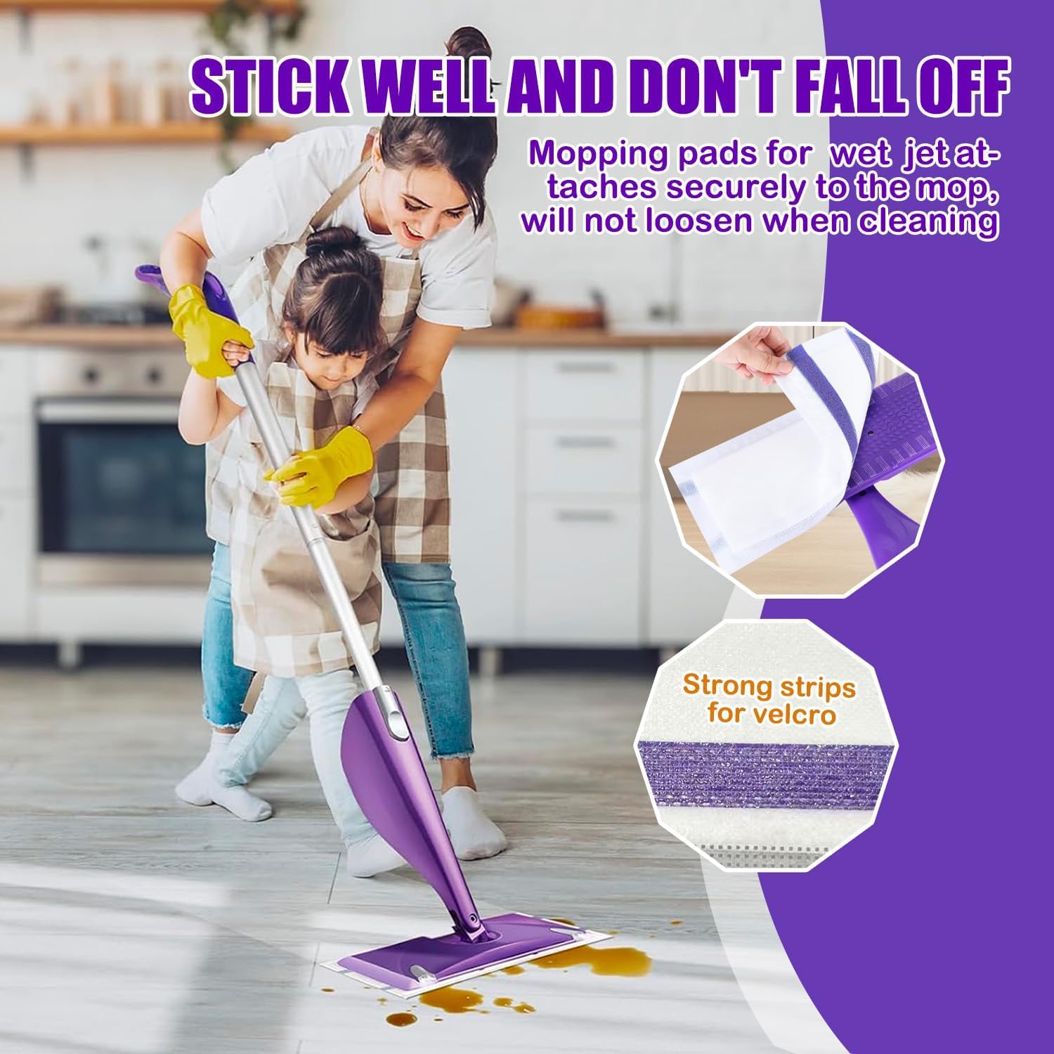 Mop Pad Refills Compatible with Swiffer WetJet Spray Mop (20 Count)