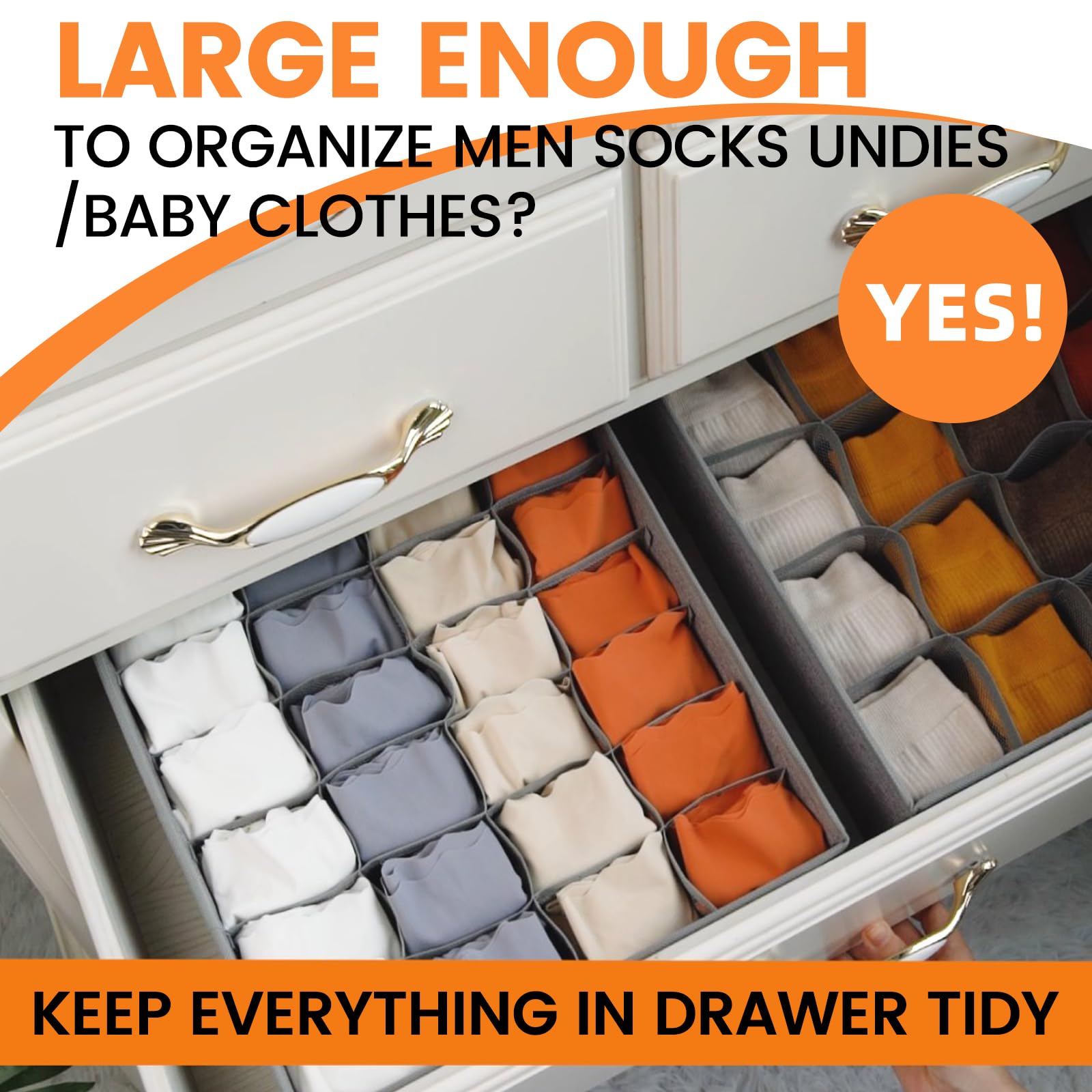 3 Pack Sock Underwear Drawer Organizer Dividers (3 Count)