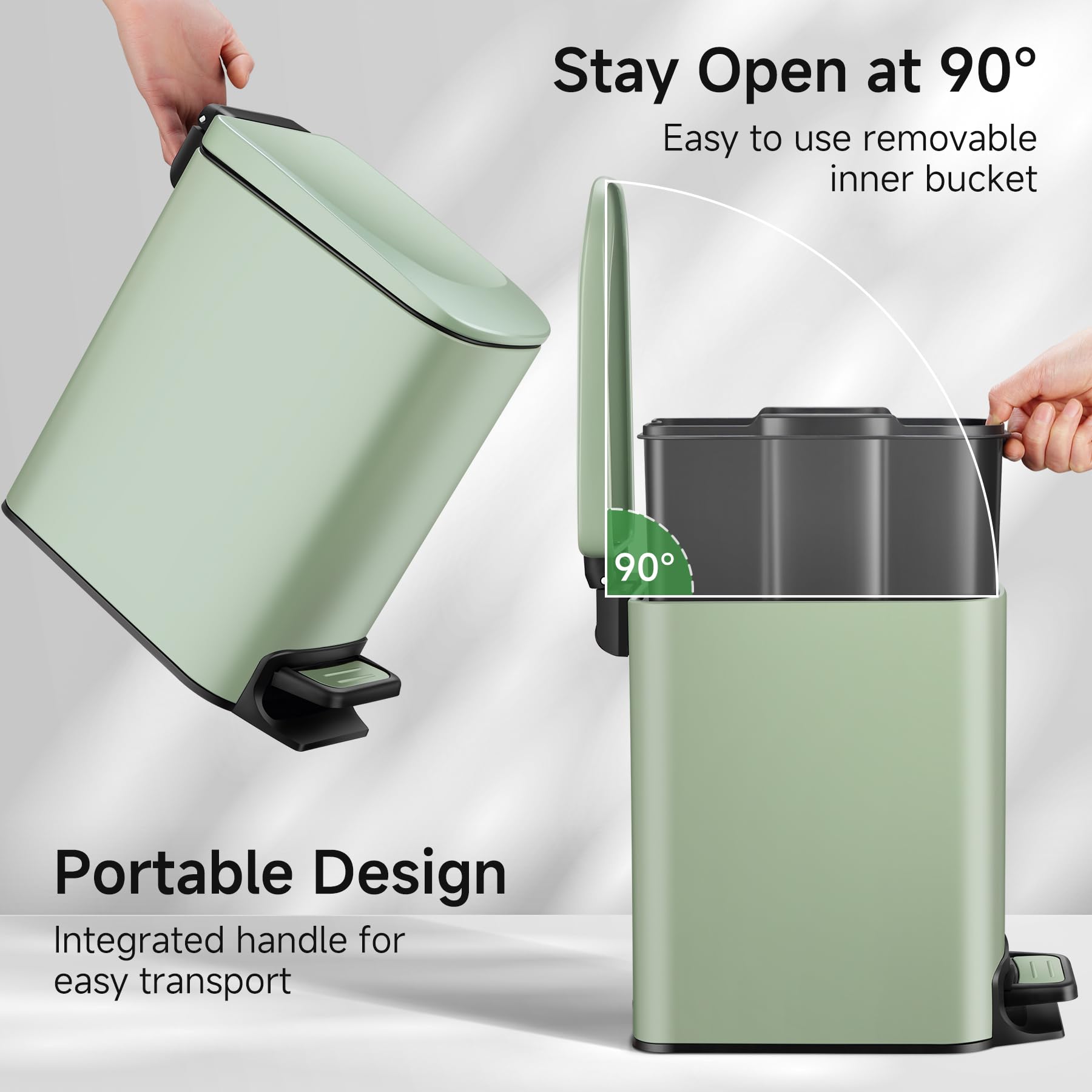 Small Bathroom Trash Can with Lid