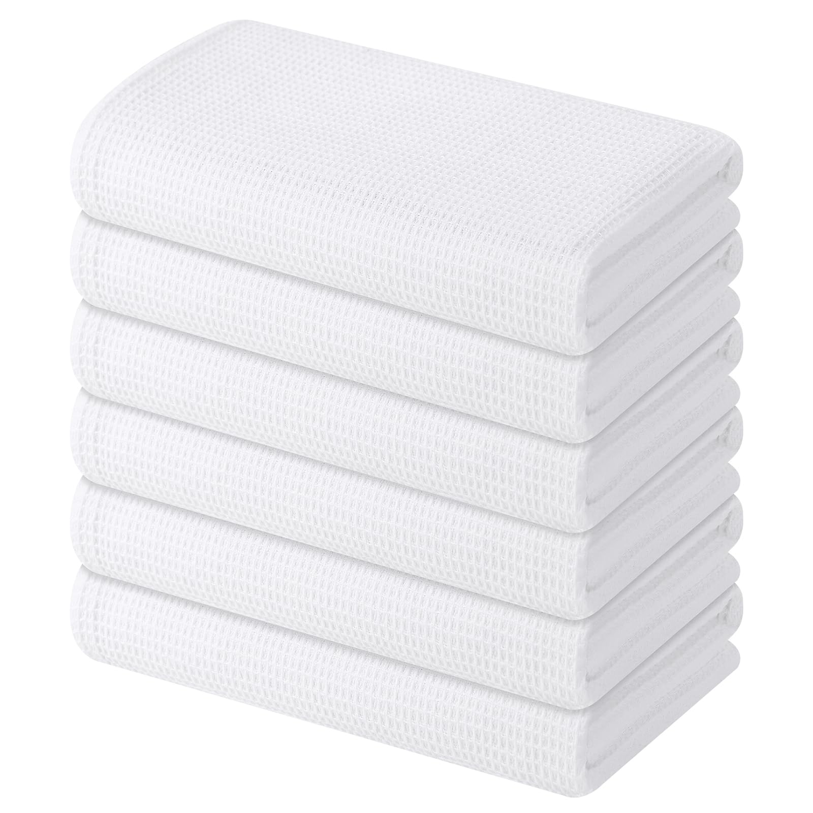 100% Cotton Waffle Weave Kitchen Towels (6 Count)