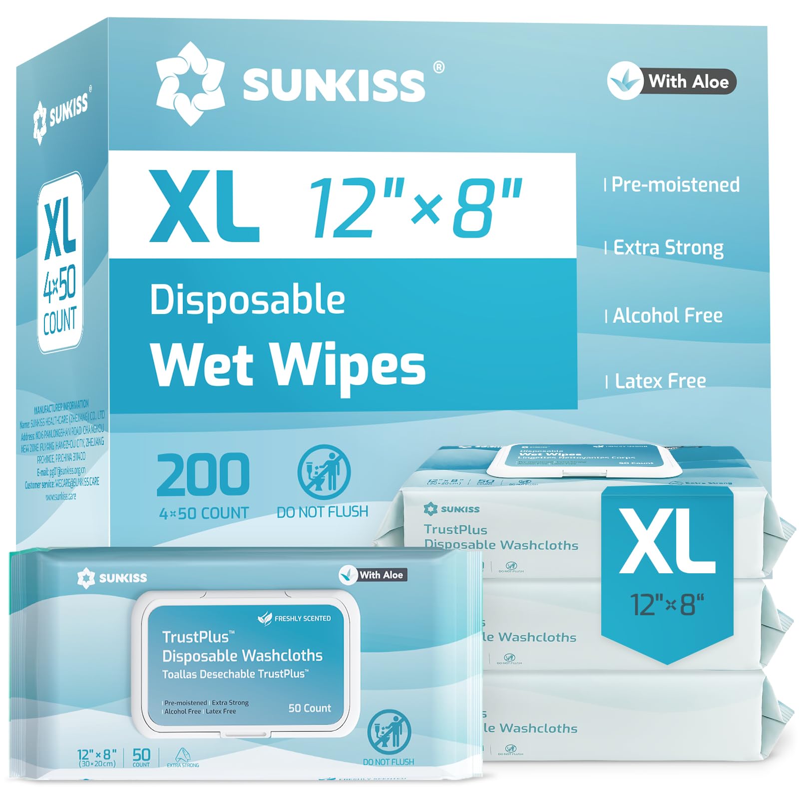 TrustPlus Adult Wet Wipes (200 Count)