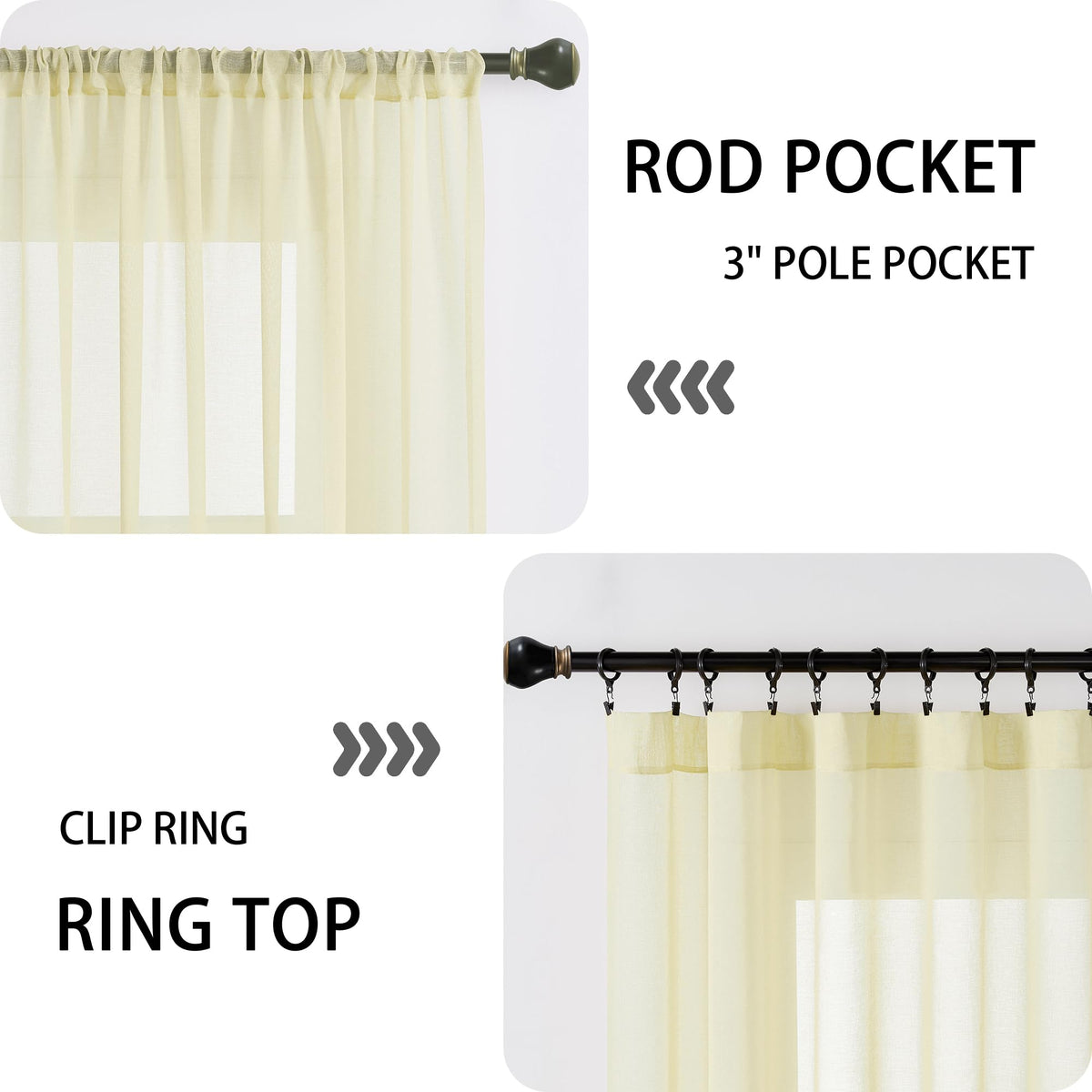 Sheer Door Curtain Closet Linen Textured Curtain Sheers Doorway Light Filtering Voile French Door Rod Pocket Curtains Patio Glass Doors