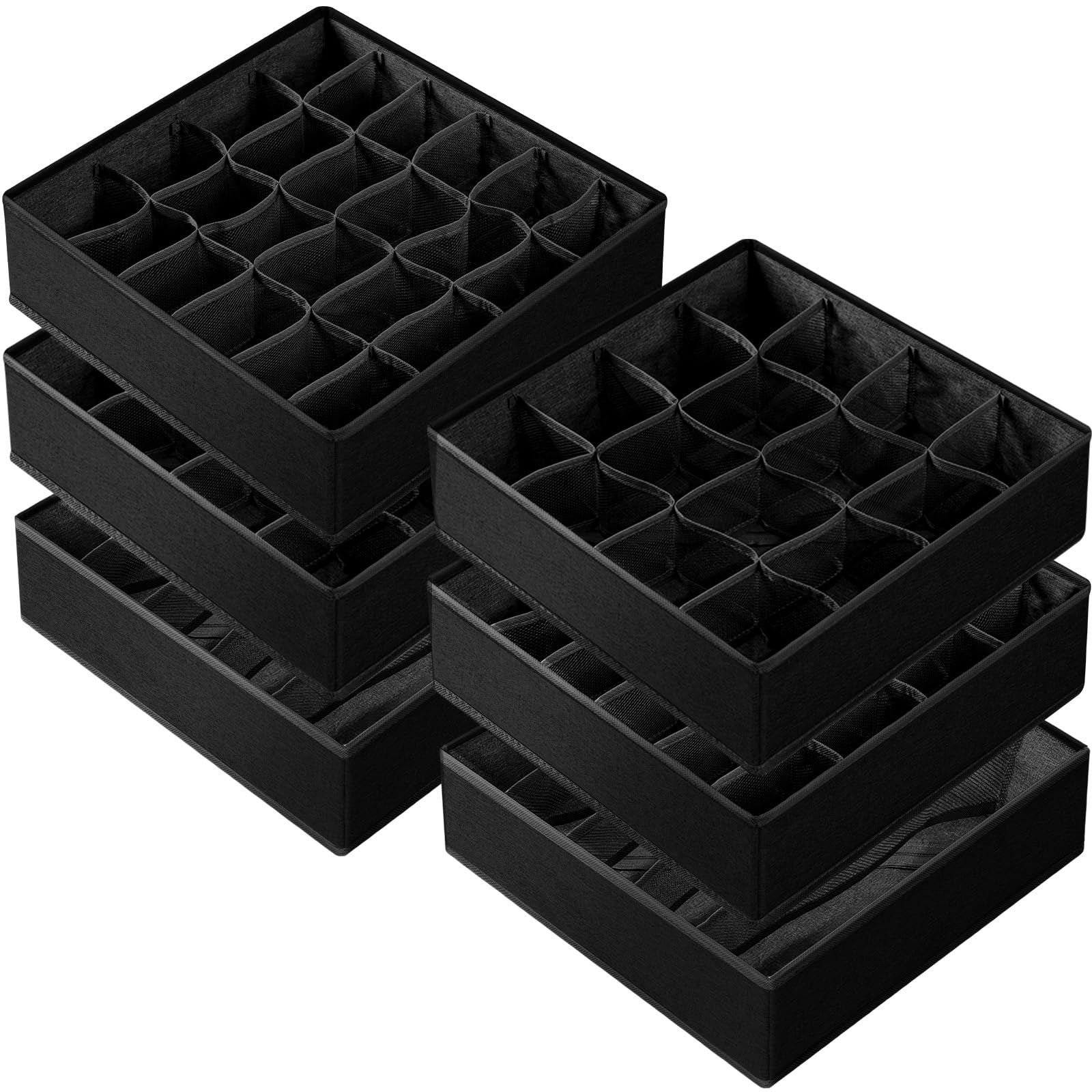 6 Pack Sock Underwear Drawer Organizer Dividers (6 Count)