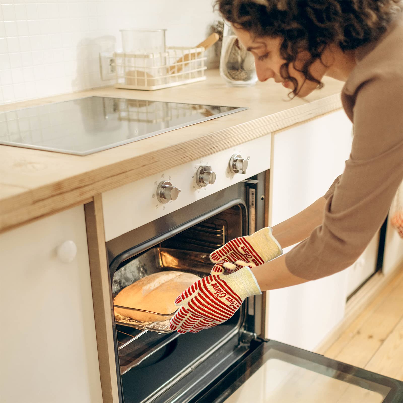 Oven Gloves Heat Resistant 540 Degrees Grilling Gloves (9 Ounce)