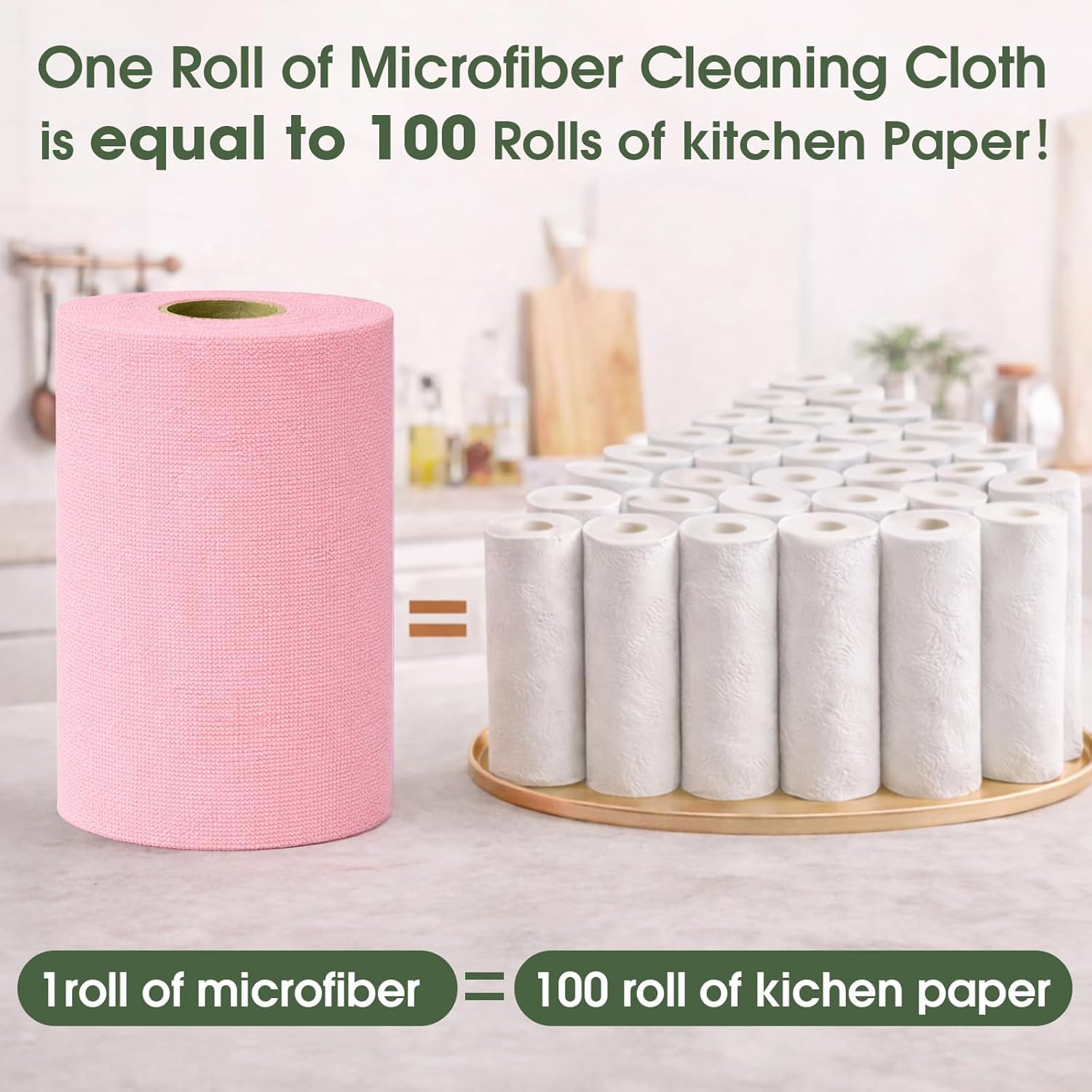 Microfiber Cleaning Cloth Roll (100 Count)