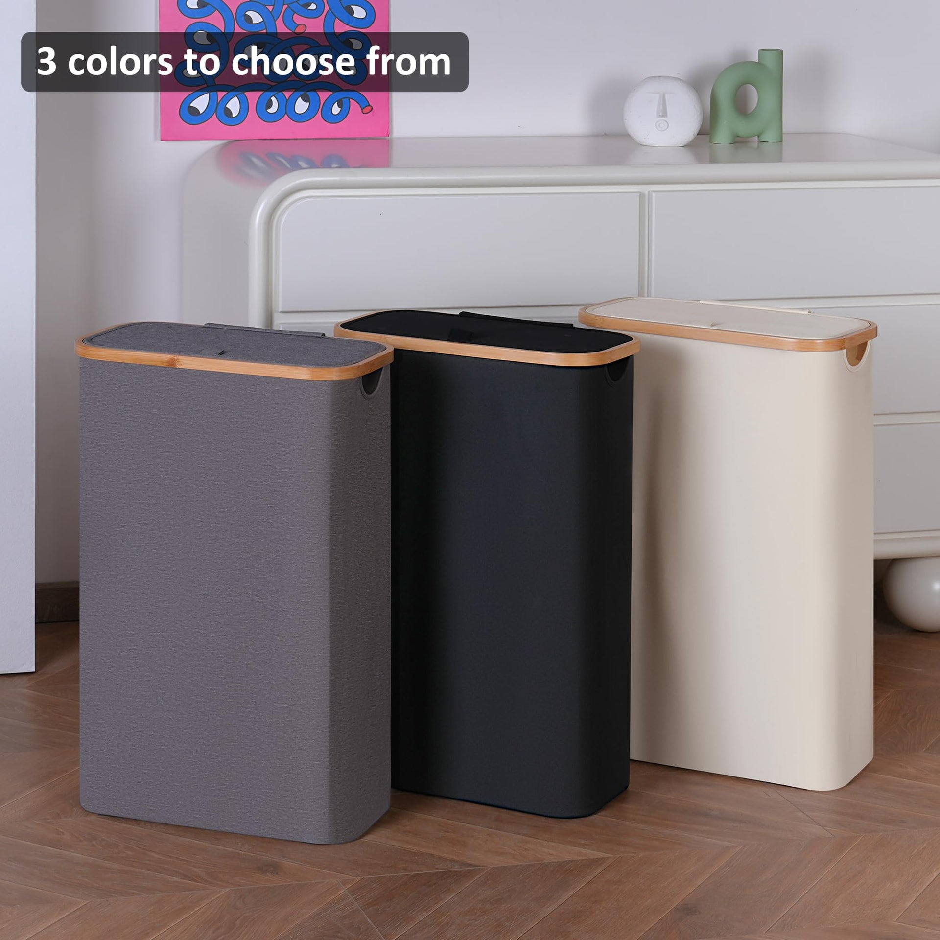 60L Slim Laundry Hamper