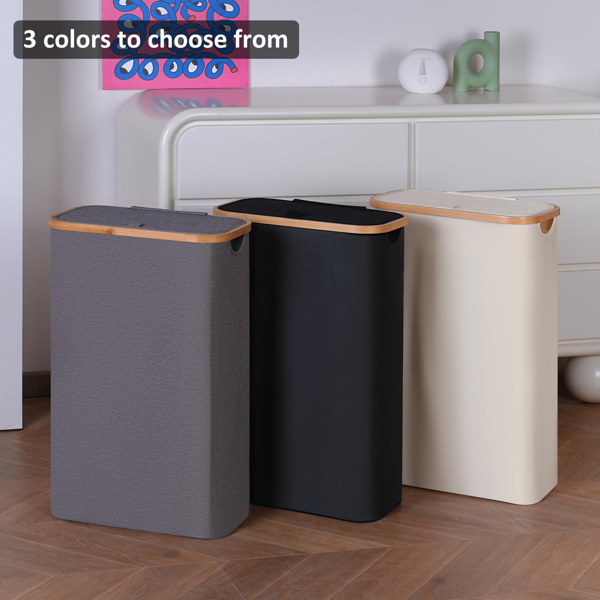 60L Slim Laundry Hamper