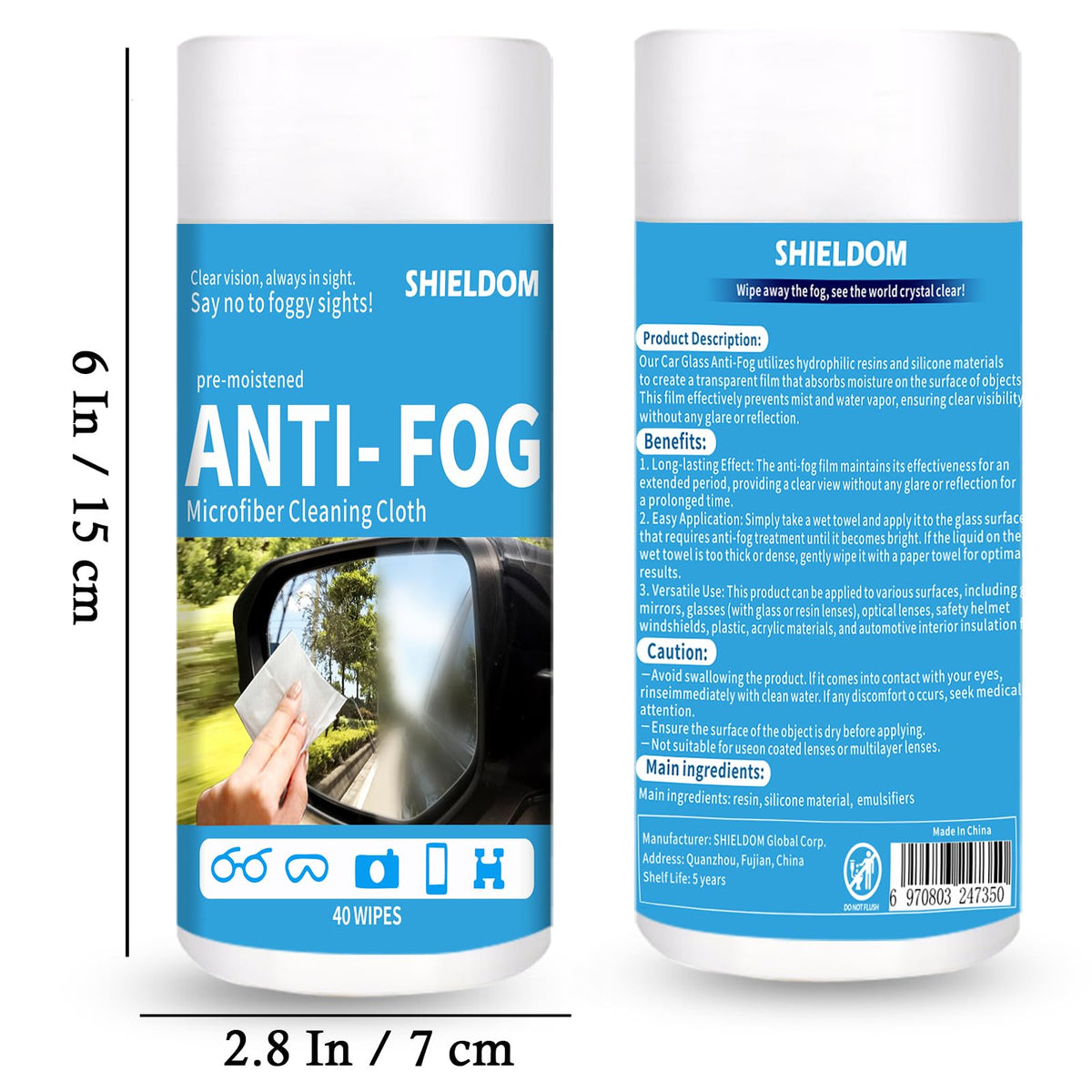 Glass Anti Fog Wipes Pre