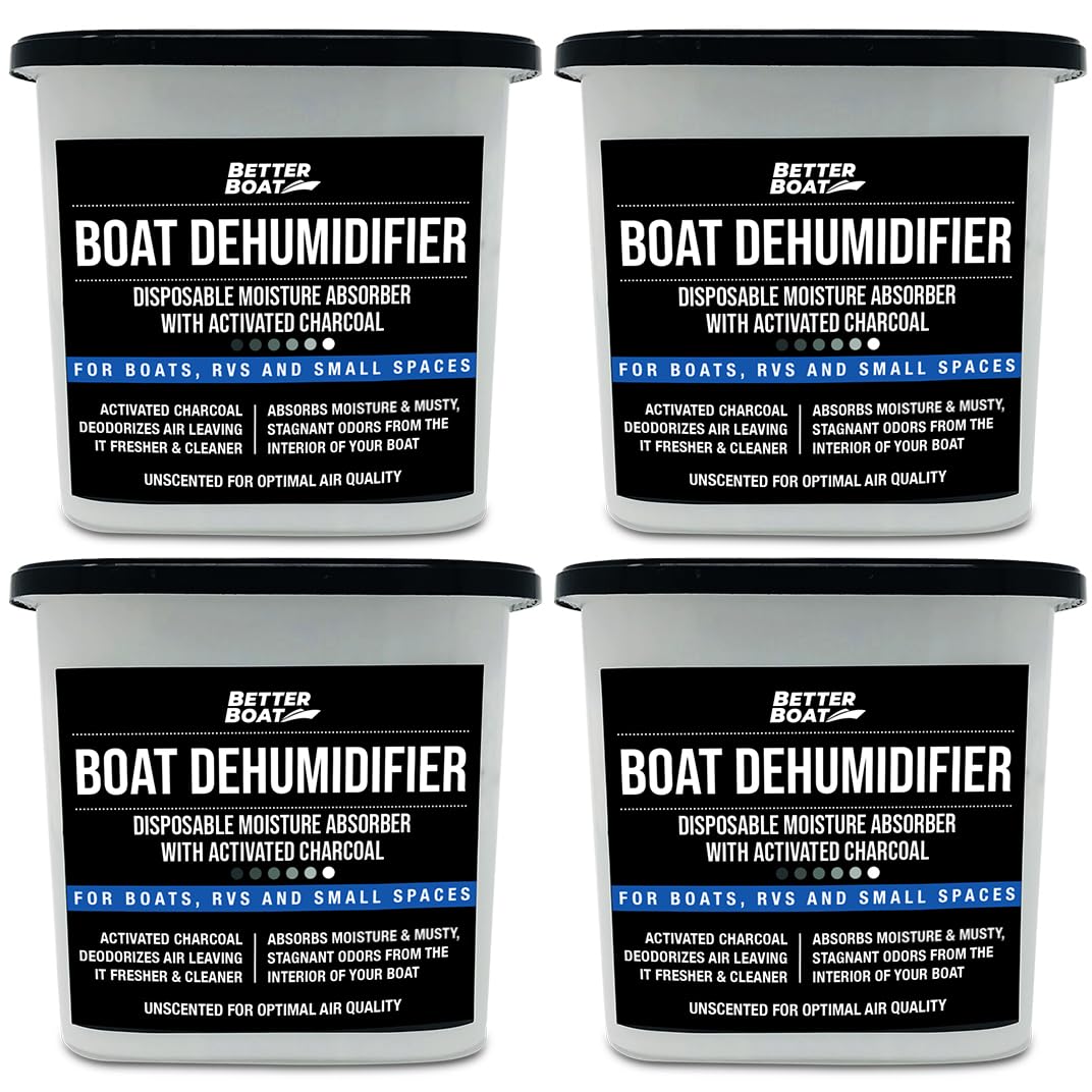 Moisture Absorber 4 Pack with Activated Charcoal Dehumidifier Bucket