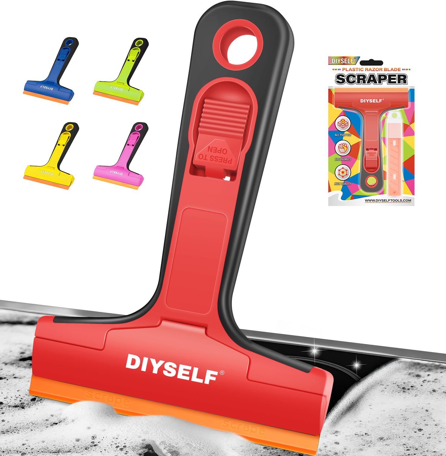 Plastic Razor Blade Scraper Tool with 5 Pcs 4