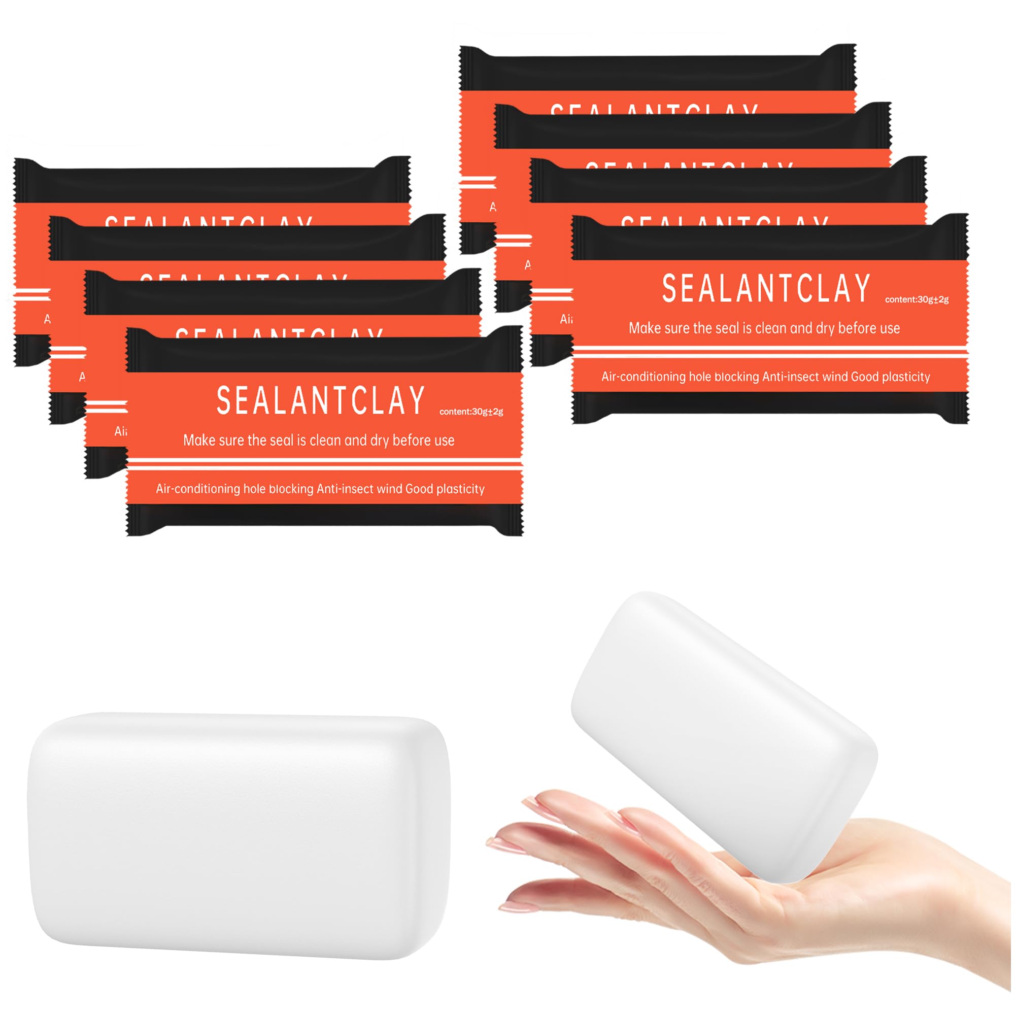 8 Pack Waterproof Duct Seal Putty for Drain & Wall Holes (8 Count)