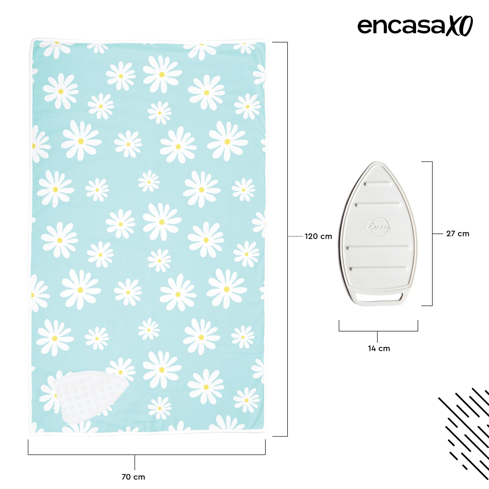 Ironing Mat Heat Resistant Pad 48"x28" Daisy Blue