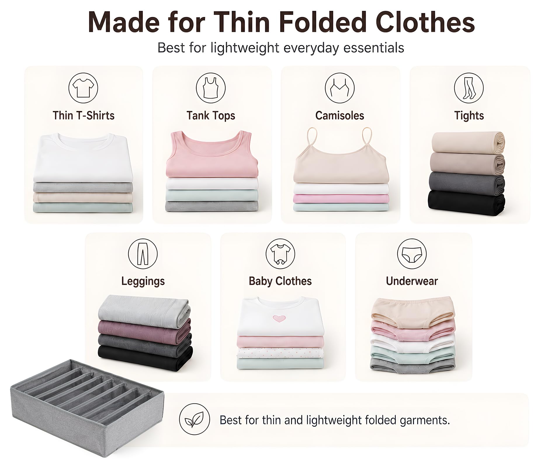 4 Pack Drawer Organizers for Clothing (4 Count)