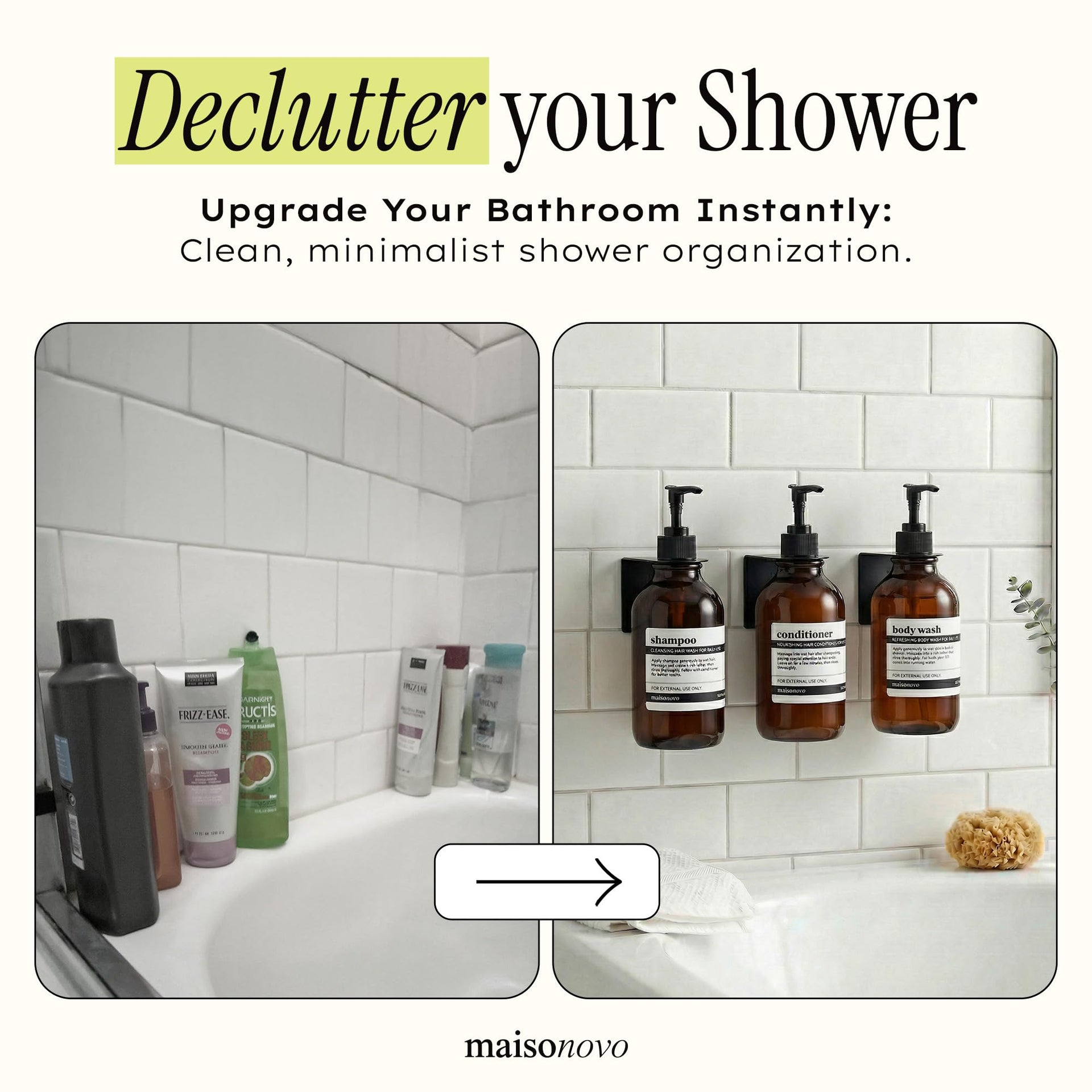 Shampoo and Conditioner Dispenser (3 Count)