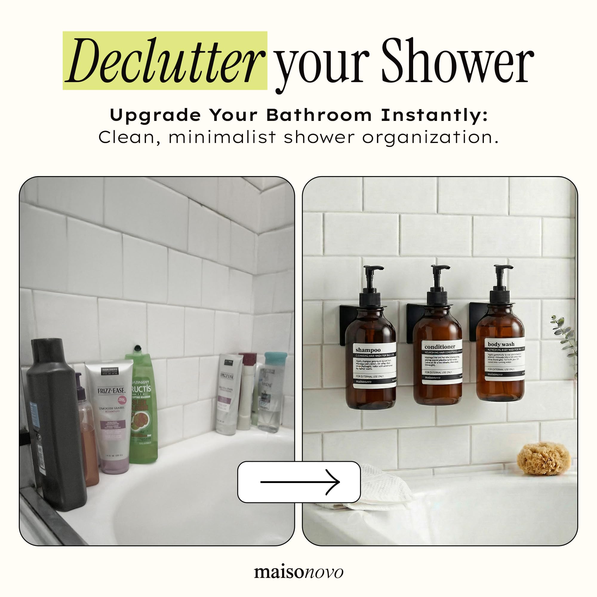Shampoo and Conditioner Dispenser (3 Count)