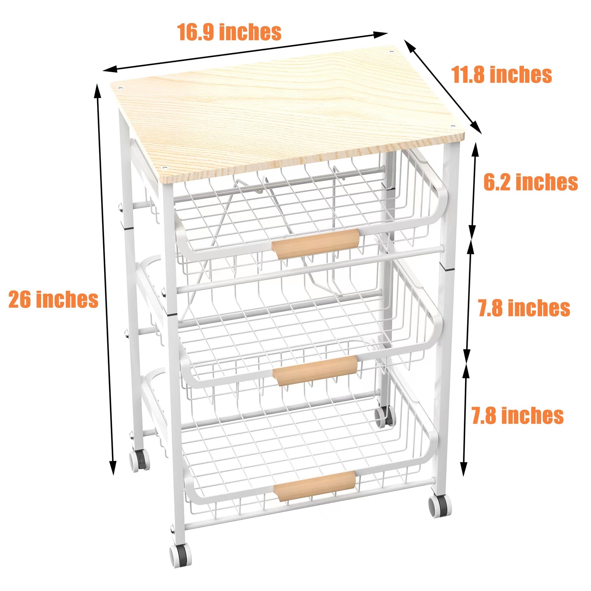 4 Layer Fruit Basket Kitchen Food Storage Organizer and Storage Rack