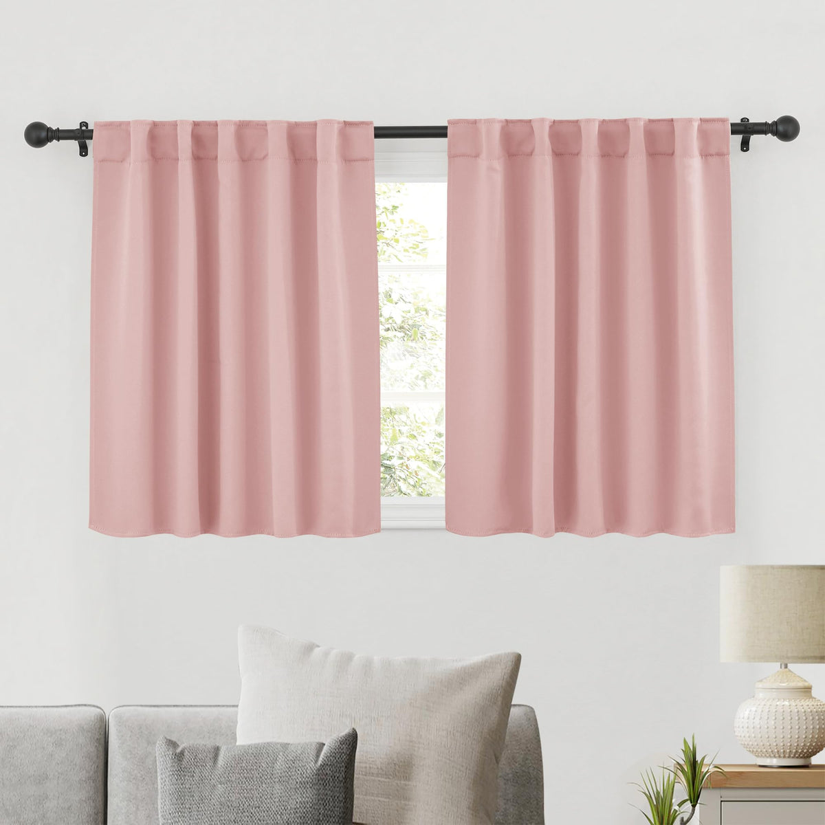 Bathroom Curtains Blackout Small Window Curtains for Kitchen Cafe (2 Count)