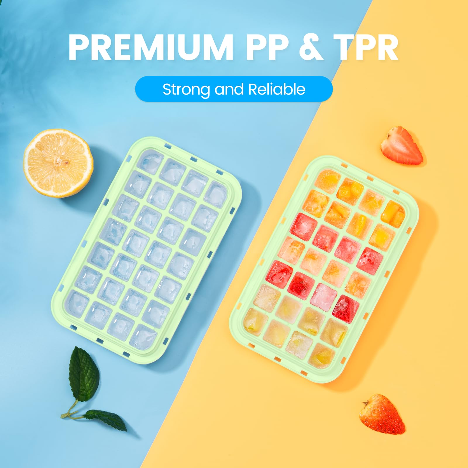 Ice Cube Tray with Lid and Bin