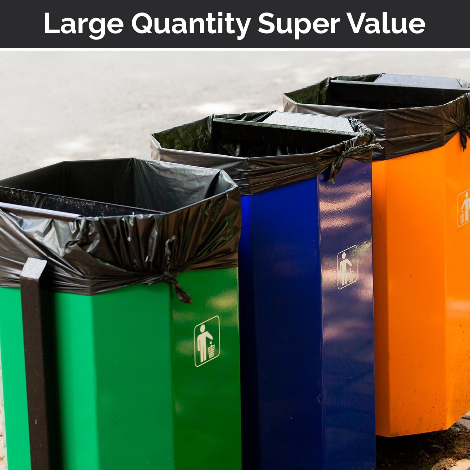 Extra Heavy Duty Black Contractor Garbage Bags 55 Gallon (50 Count)