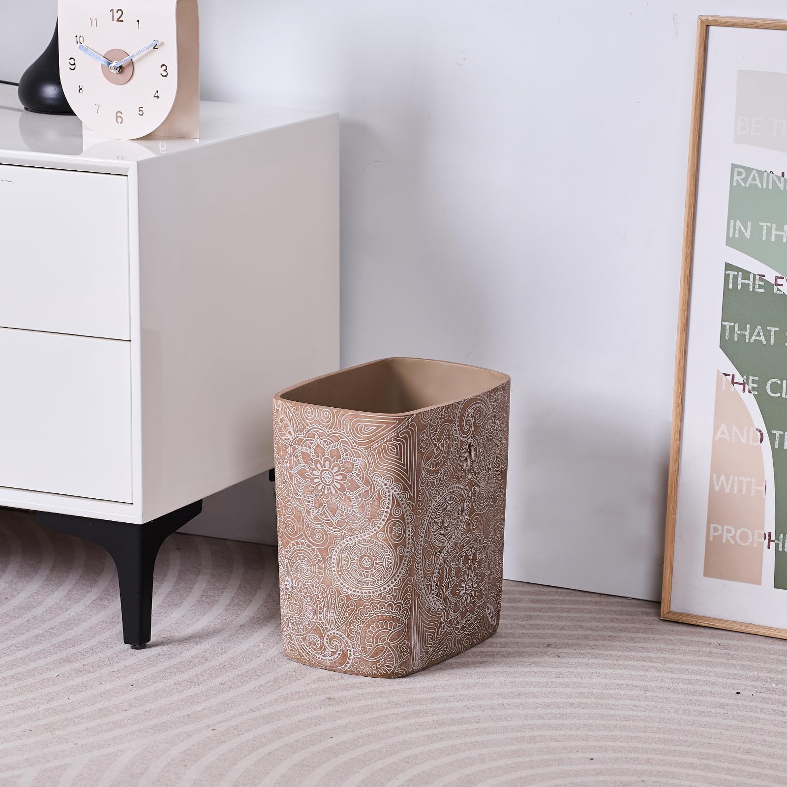 Boho Flowers Bathroom Trash Can 1.8 Gallon