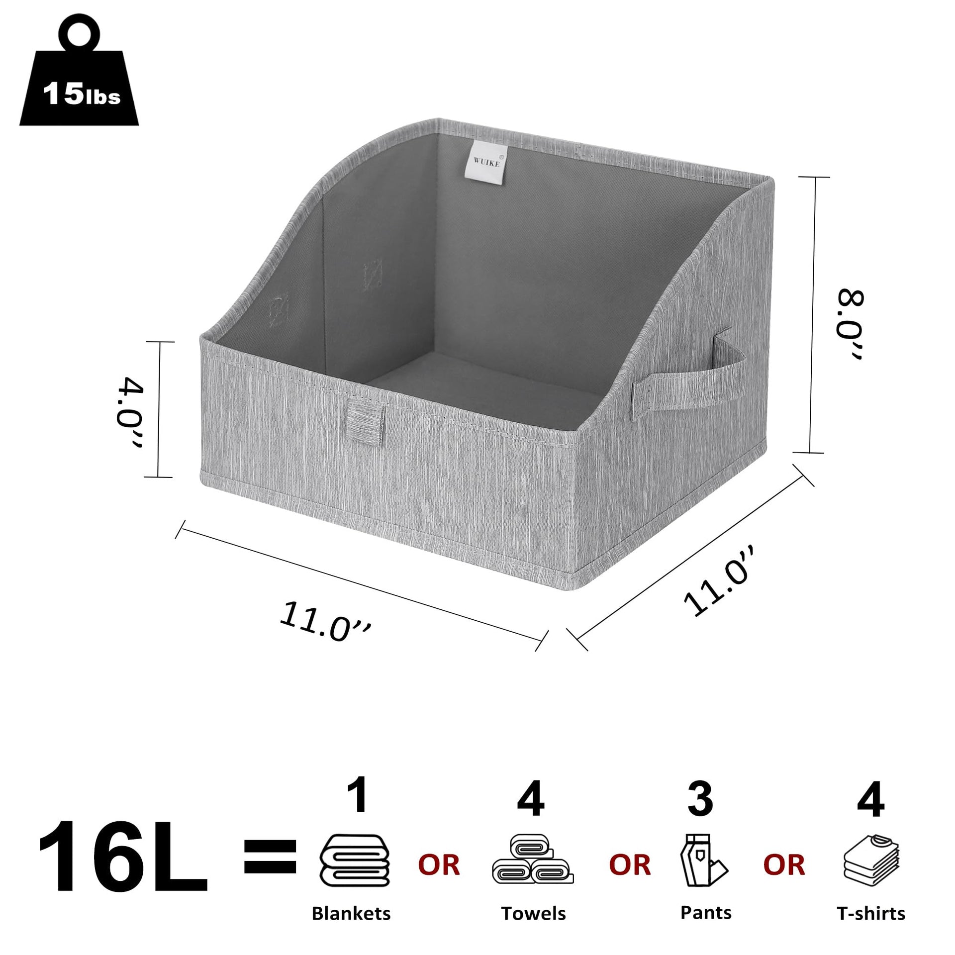 Trapezoid Storage Bins for Closet Organizers and Storage (3 Count)