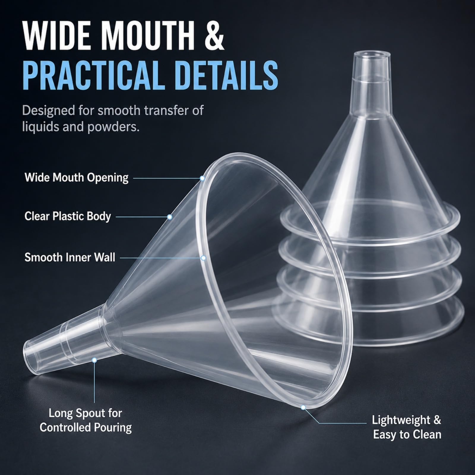 20 PCS Plastic Funnels Set