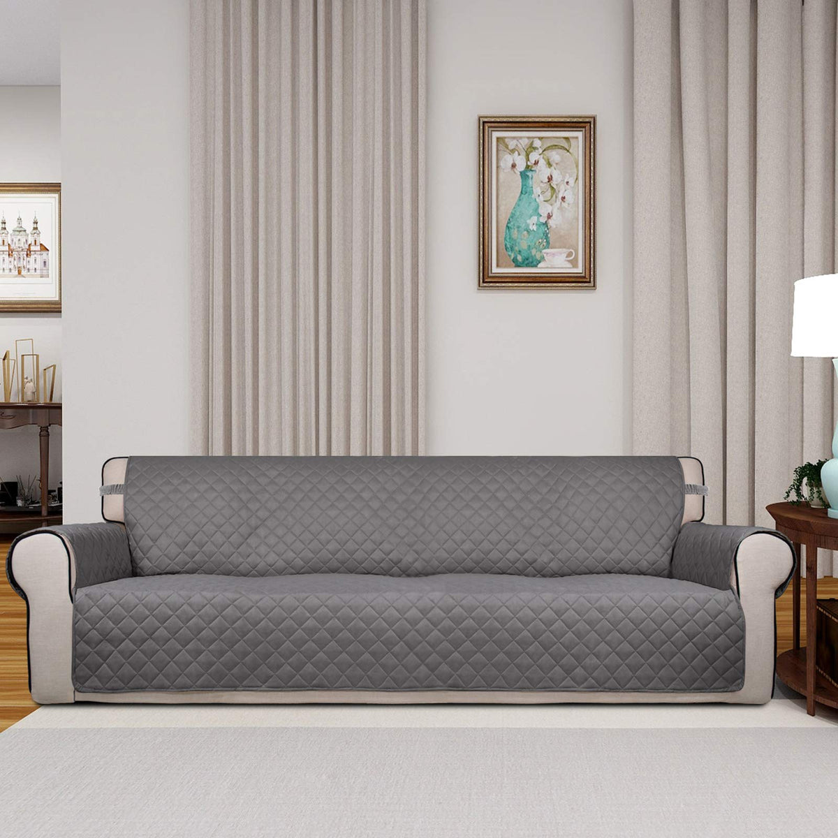 Reversible Quilted Couch Covers for Dogs Sofa Cover 4 Seater 88"