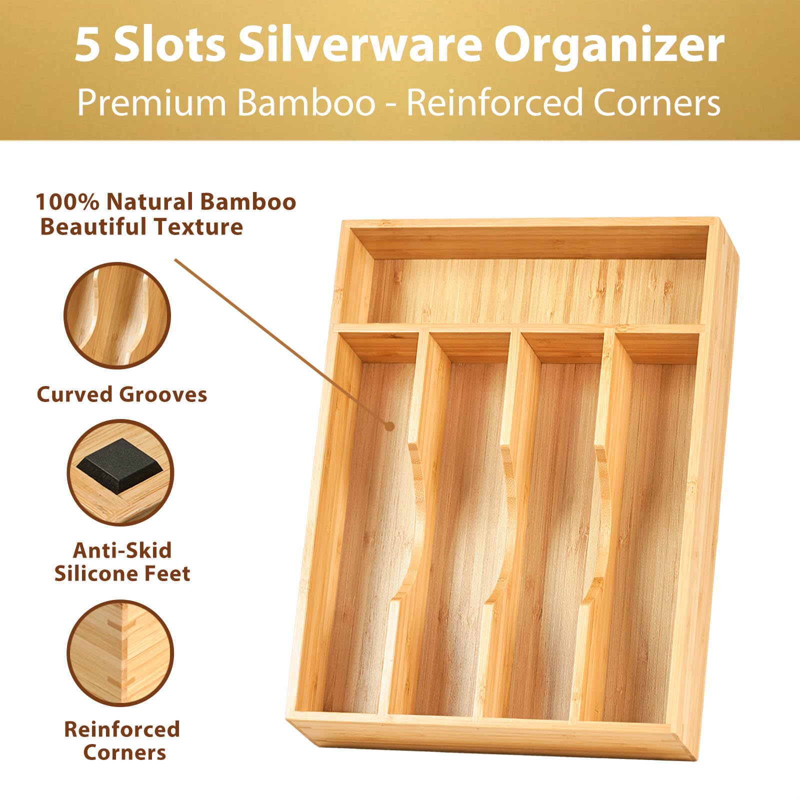 Bamboo Kitchen Drawer Organizer
