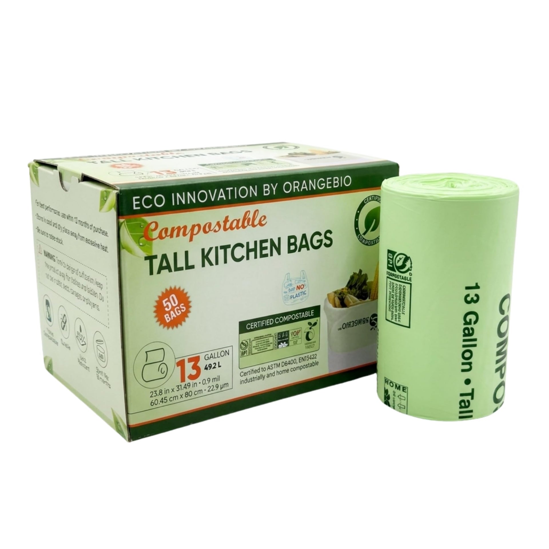 13 Gallon Compostable Trash Bags (50 Count)