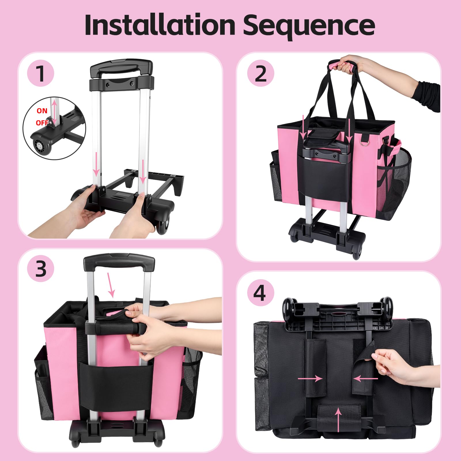 Large Rolling Cleaning Caddy Bag with Wheels