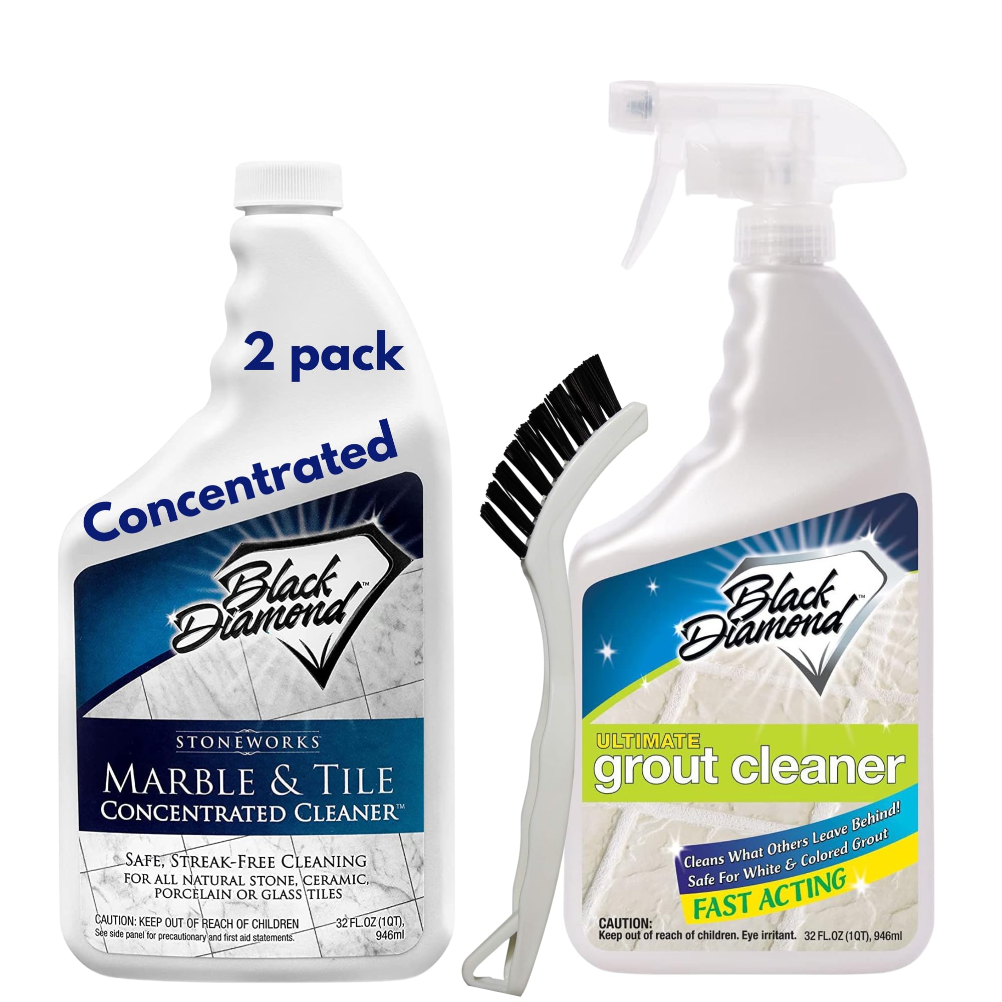 Ultimate Grout Cleaner with Brush + Marble & Tile Cleaner (64 Fl Oz)