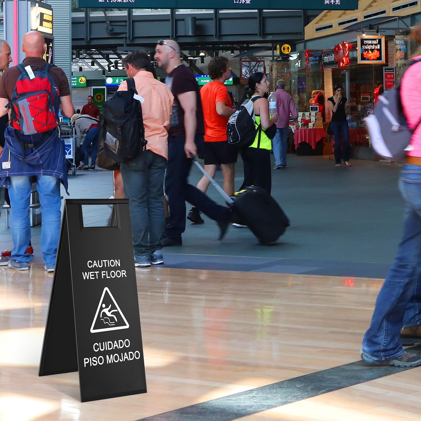 4 Pcs Stainless Steel Wet Floor Sign Bulk