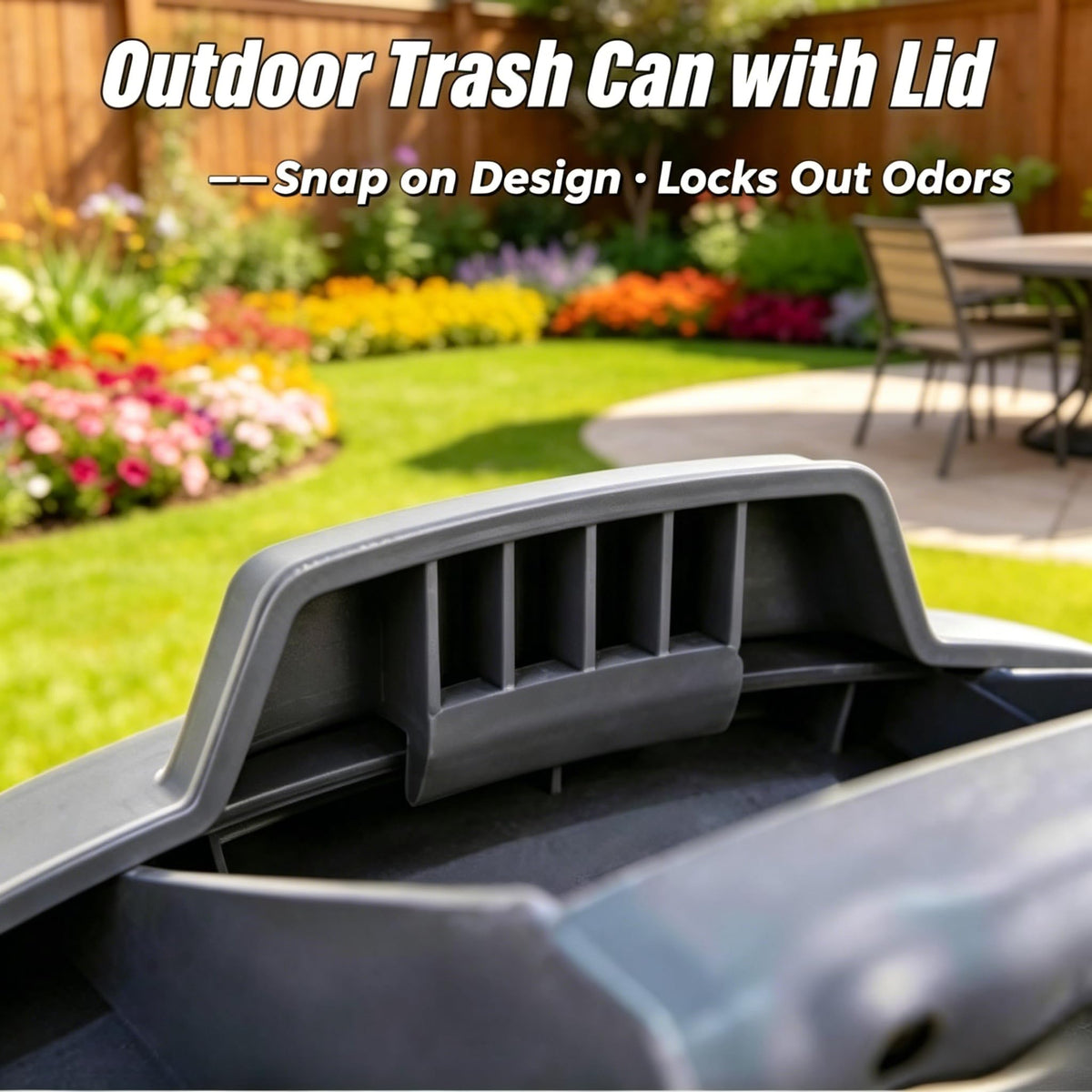 32 Gallon Trash Can with Lid and Wheels