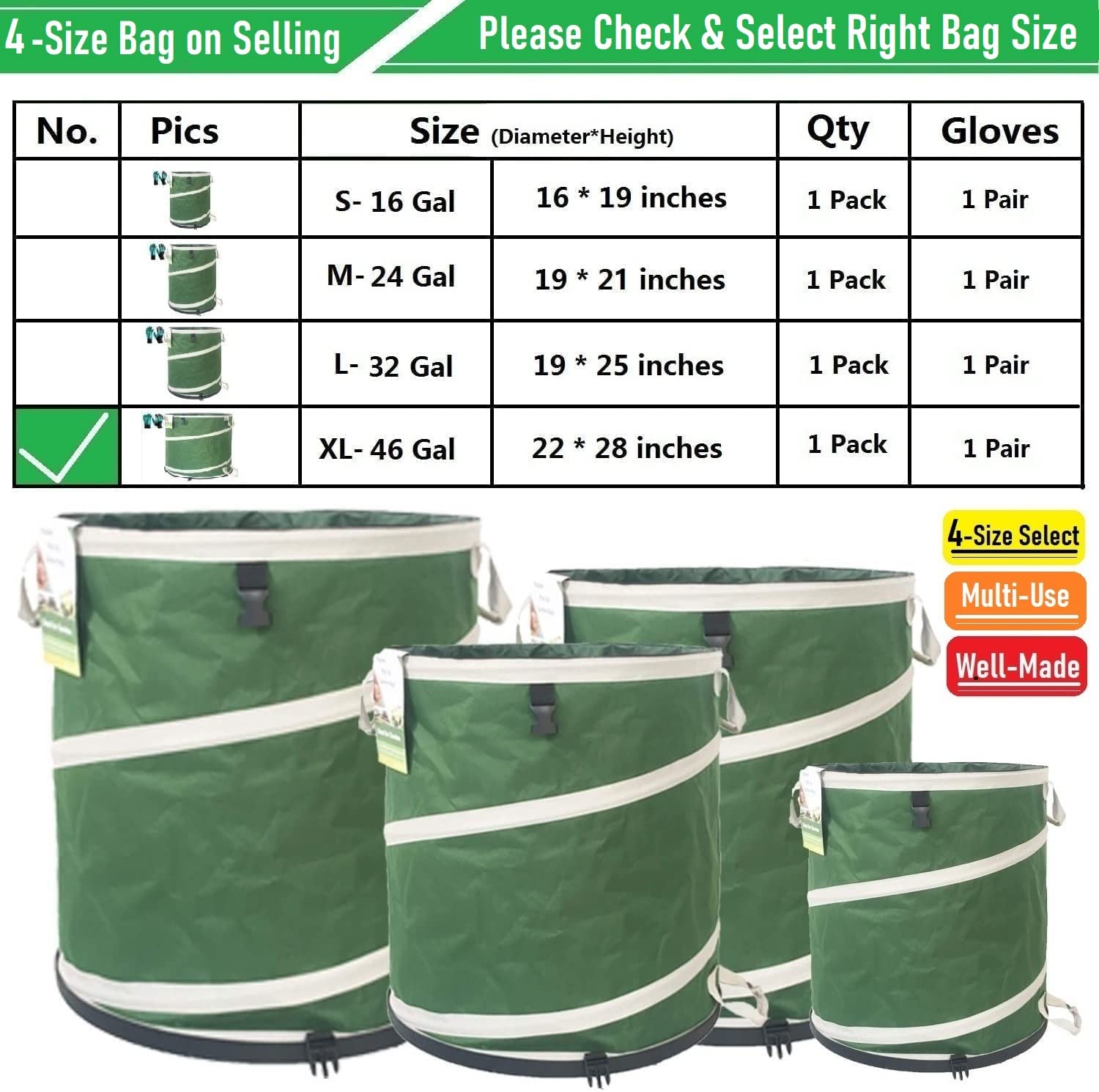 46 Gallon Collapsible Trash Can