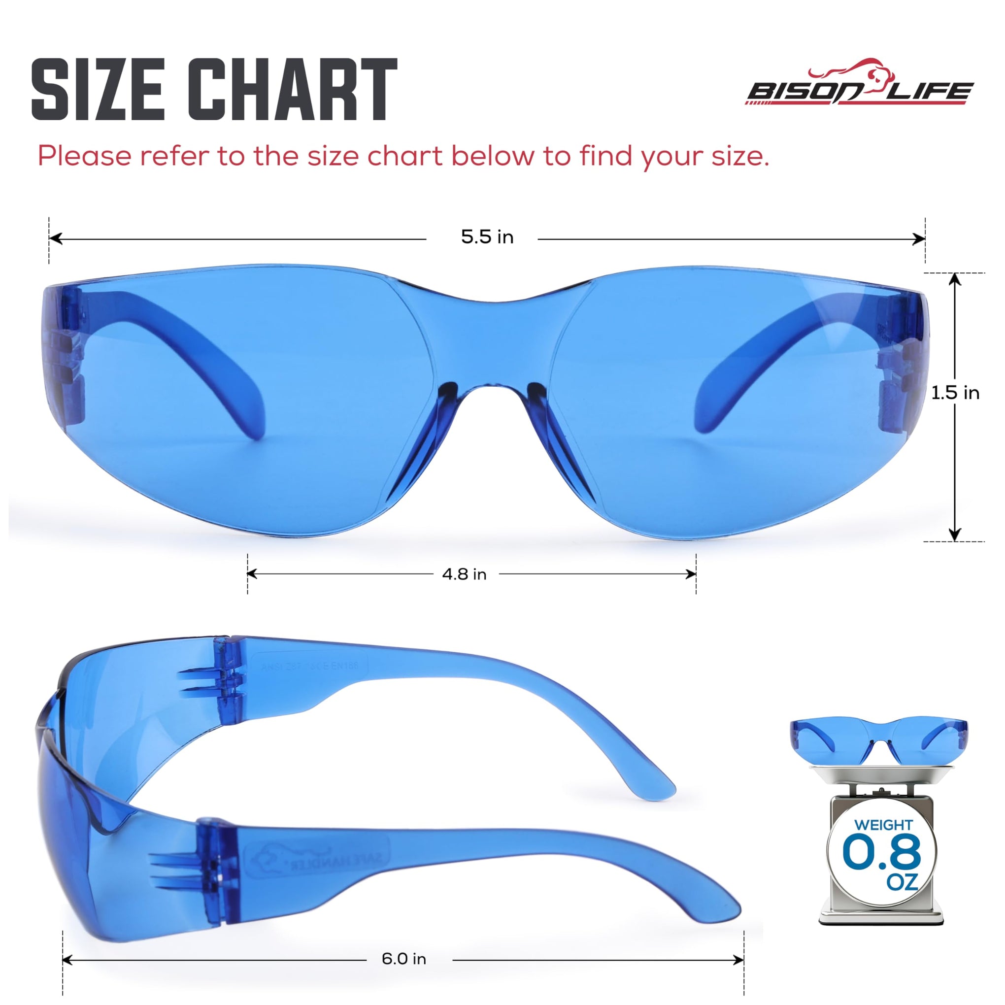 Blue Safety Glasses (144 Count)