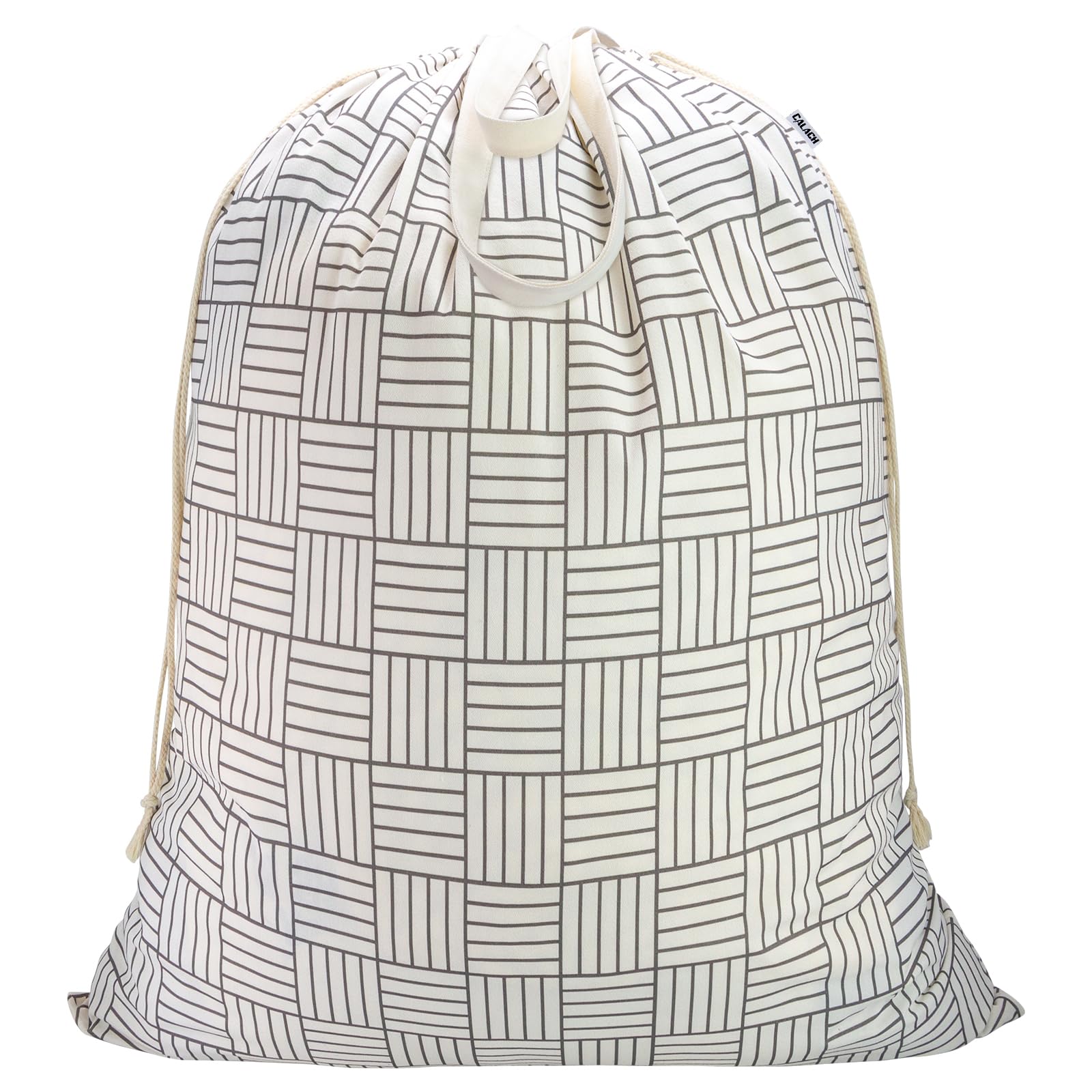Canvas Laundry Bag with Handles & Drawstring