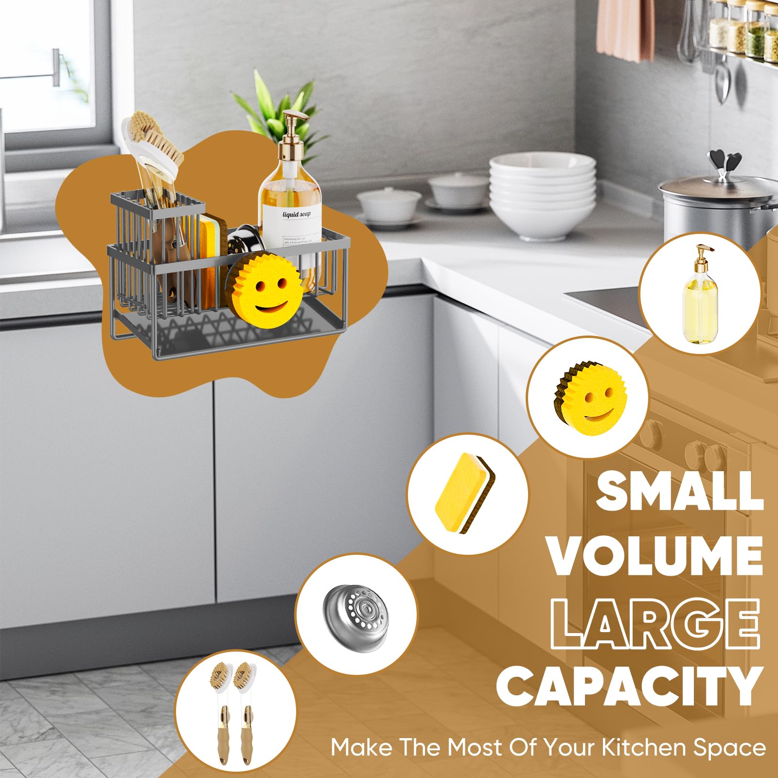 Sponge Holder for Kitchen Sink