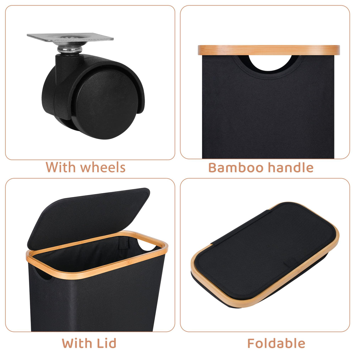 Slim Laundry Basket with Wheels