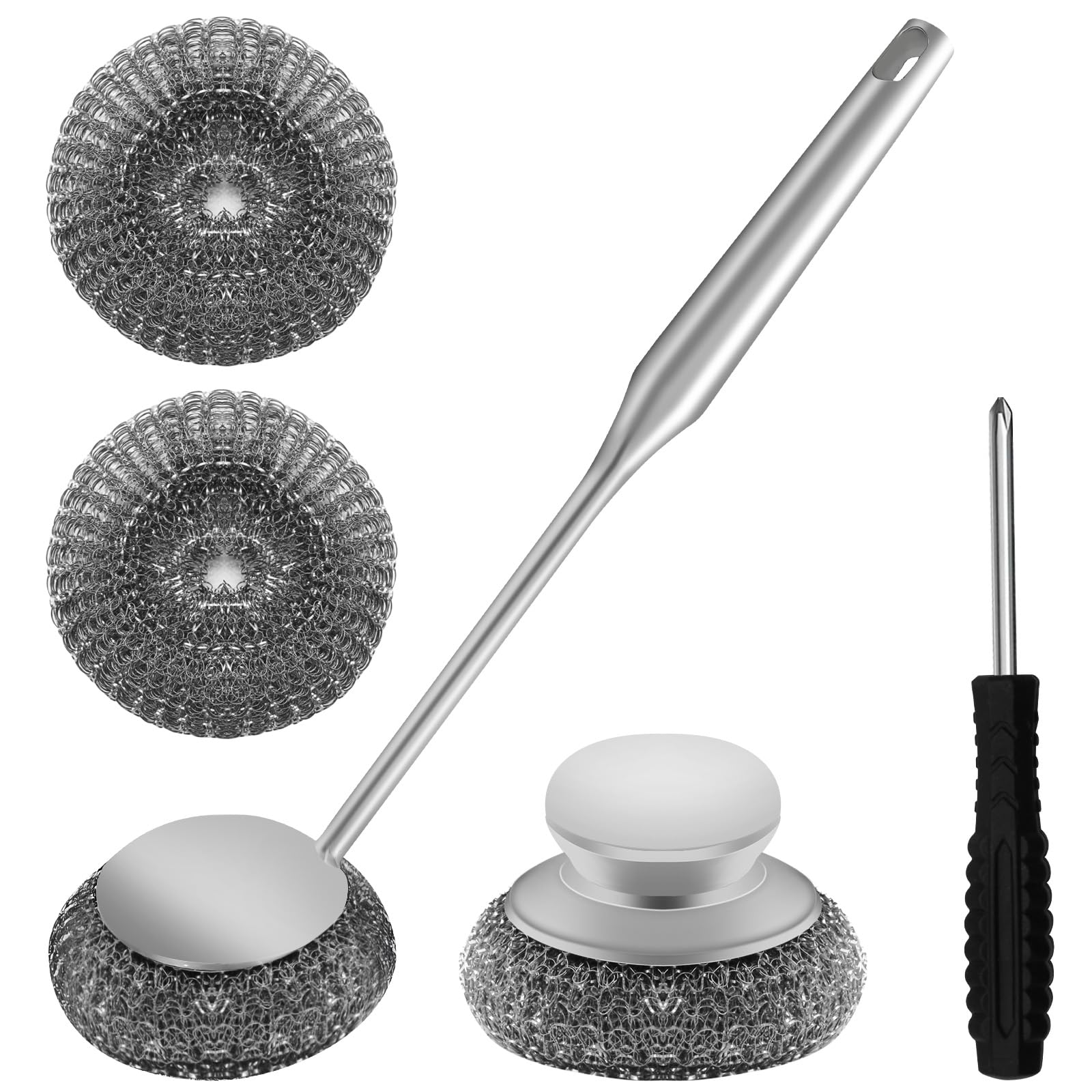 2Pcs Stainless Steel Wool Scrubber Sets (2 Count)