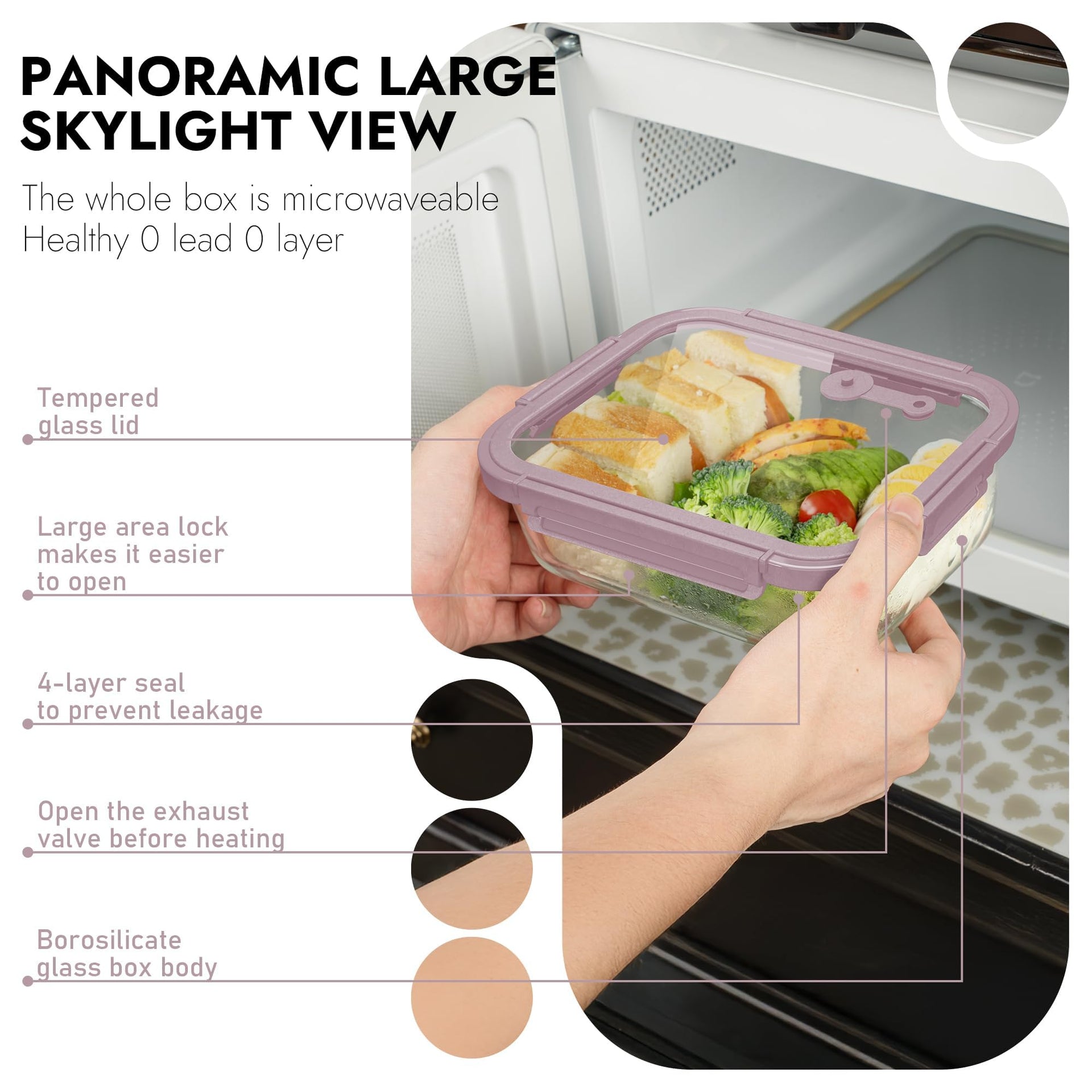 10 Pack Glass Food Storage Containers with Tempered Glass Lids (10 Count)