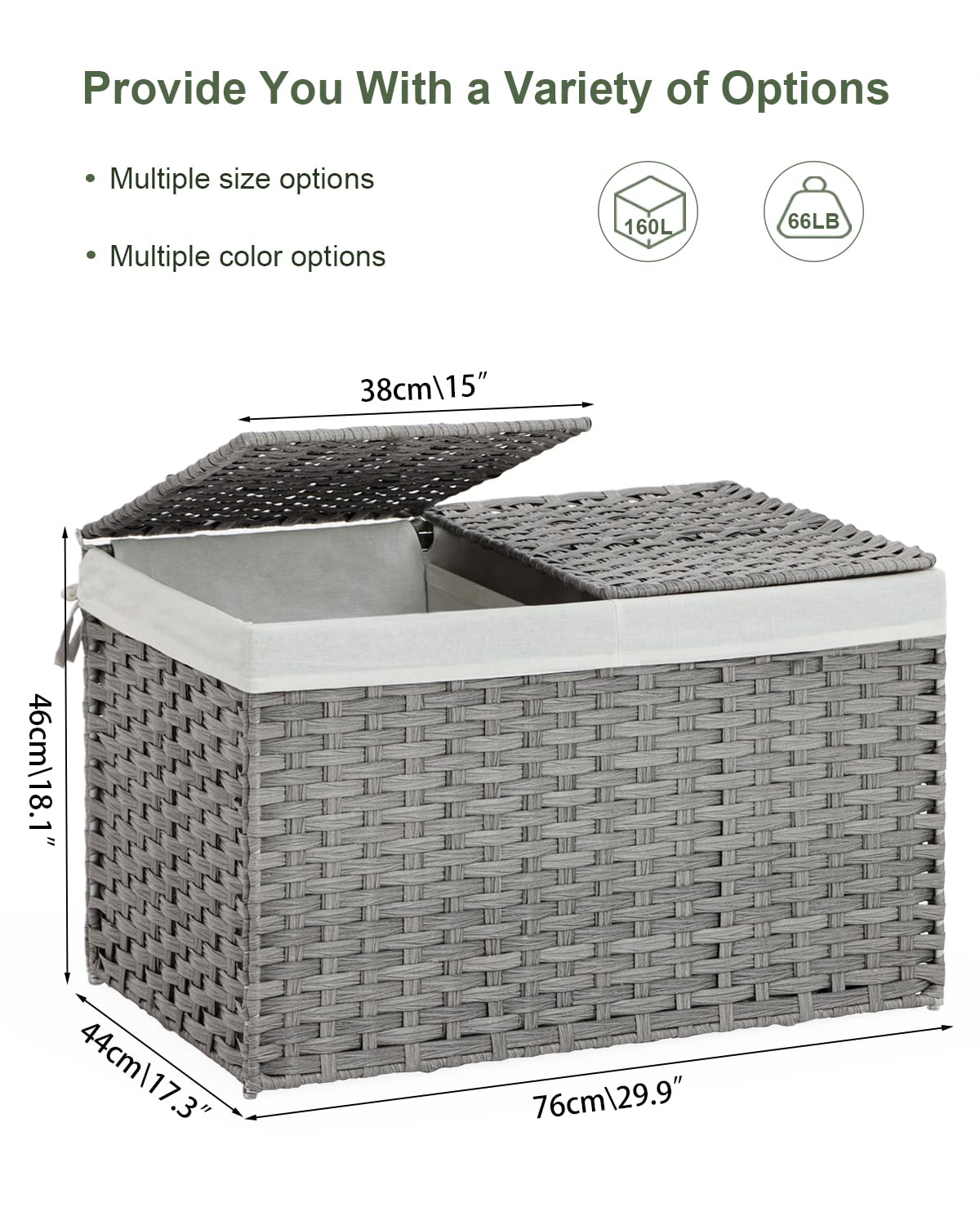 Storage Basket with Lid Wicker Baskets for Storage